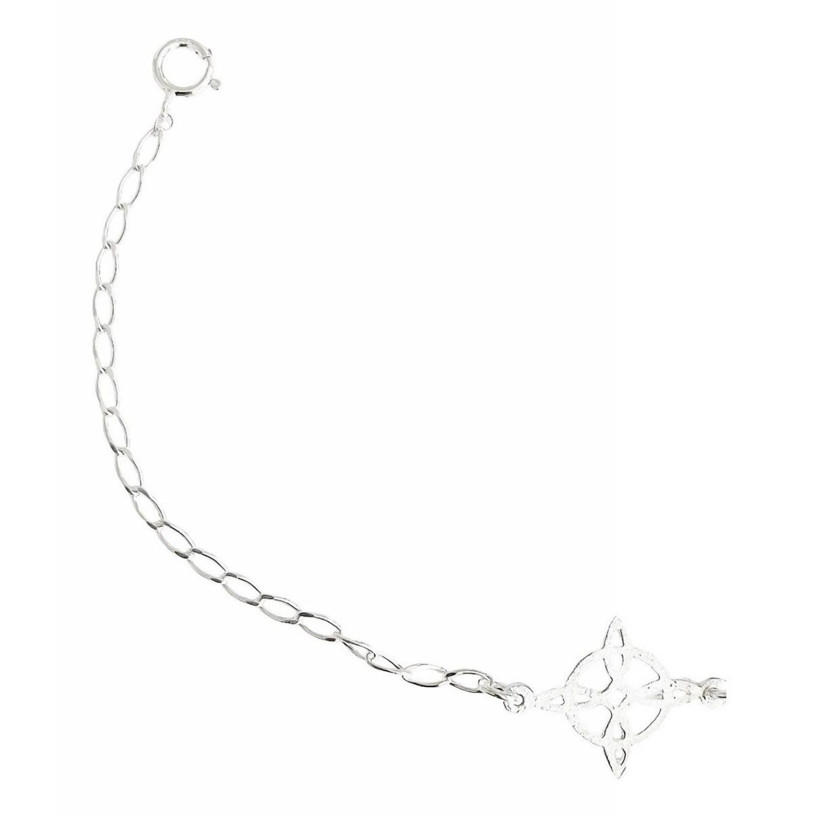 Pulsera Sencilla Nudo De Bruja Celta Liso Plata Ley 925 Plateado Largo/Ancho: 17.5 cm x 2 mm 6 cm - 17.5 cm