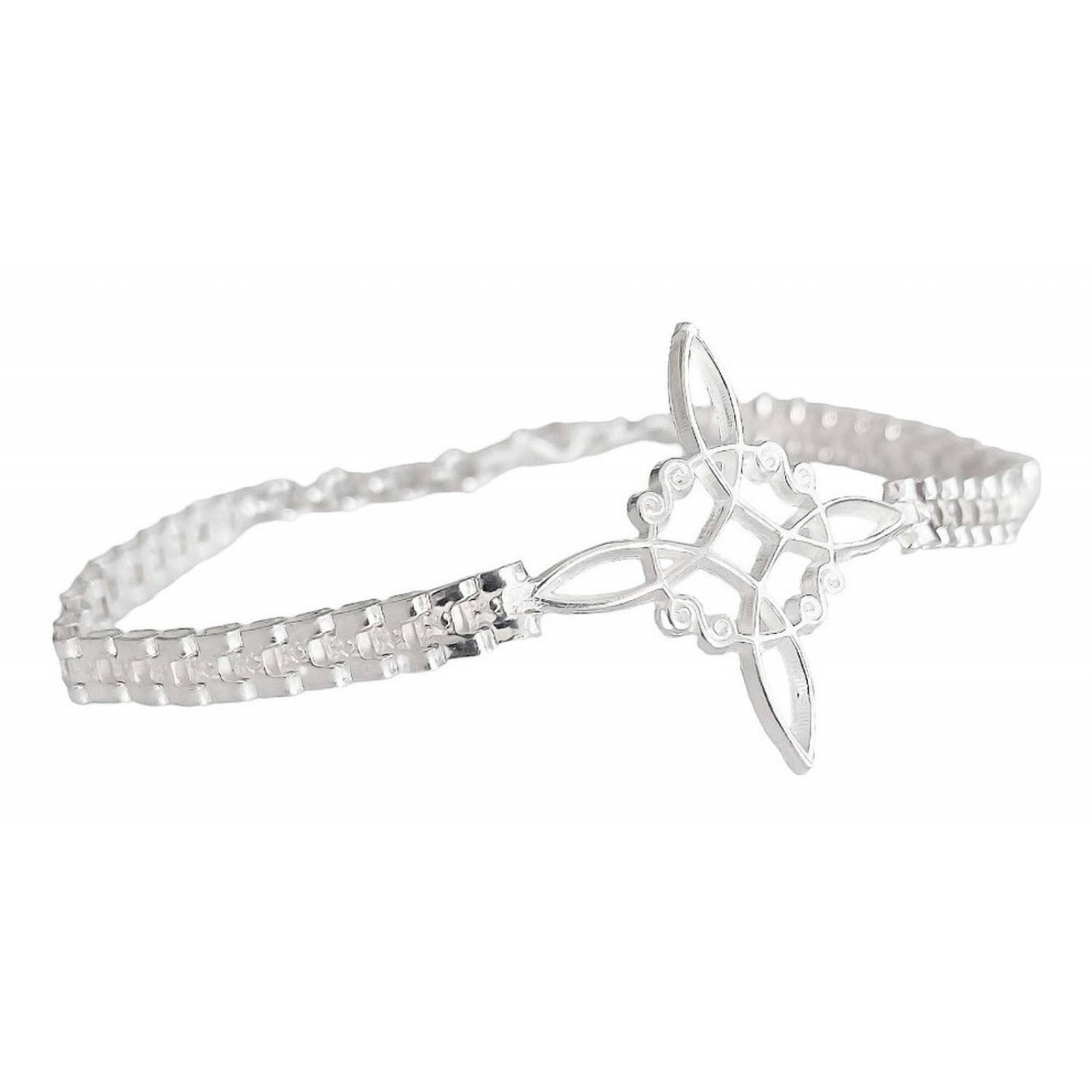 Pulsera Nudo De Bruja Con Zirconias De Colores En Plata 925 Rolex Largo/Ancho: 19.5 cm (ajustable)x 4 mm 6 cm - 18 cm