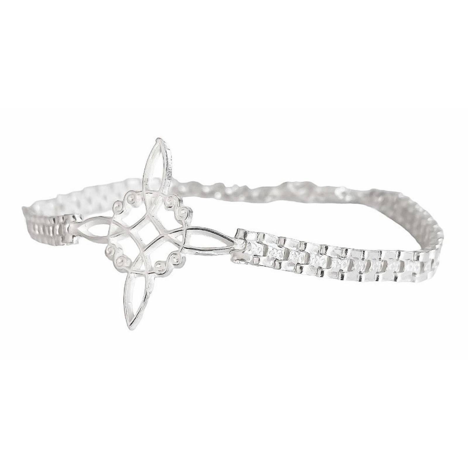 Pulsera Nudo De Bruja Con Zirconias De Colores En Plata 925 Rolex Largo/Ancho: 19.5 cm (ajustable)x 4 mm 6 cm - 18 cm