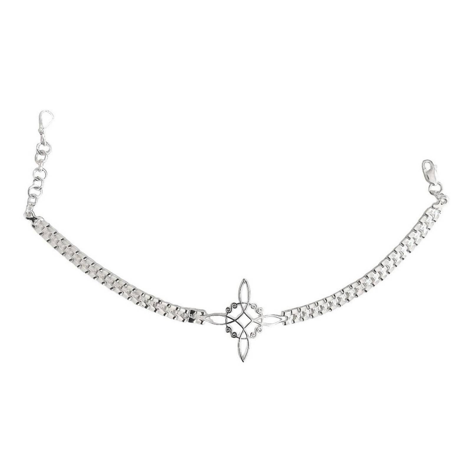 Pulsera Nudo De Bruja Con Zirconias De Colores En Plata 925 Rolex Largo/Ancho: 19.5 cm (ajustable)x 4 mm 6 cm - 18 cm