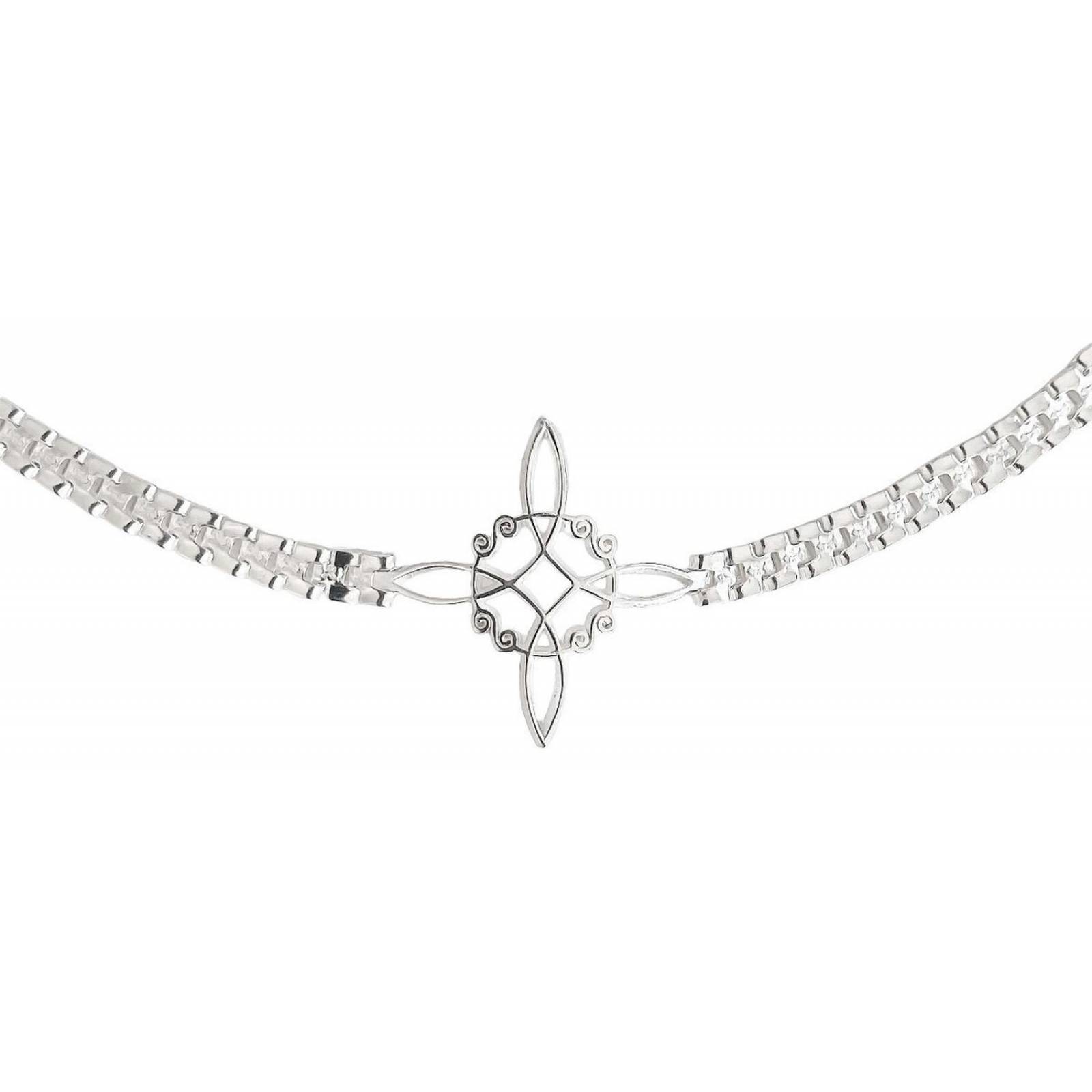 Pulsera Nudo De Bruja Con Zirconias De Colores En Plata 925 Rolex Largo/Ancho: 19.5 cm (ajustable)x 4 mm 6 cm - 18 cm