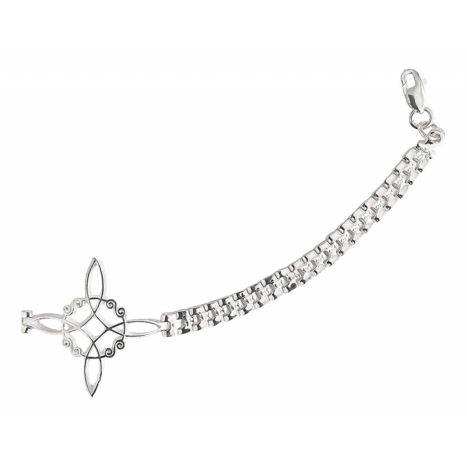 Pulsera Nudo De Bruja Con Zirconias De Colores En Plata 925 Rolex Largo/Ancho: 19.5 cm (ajustable)x 4 mm 6 cm - 18 cm