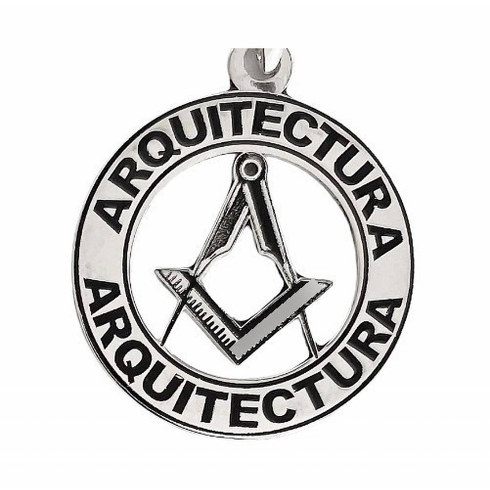 Dije Medalla Laser Graduación Arquitectura Plata Solida 925