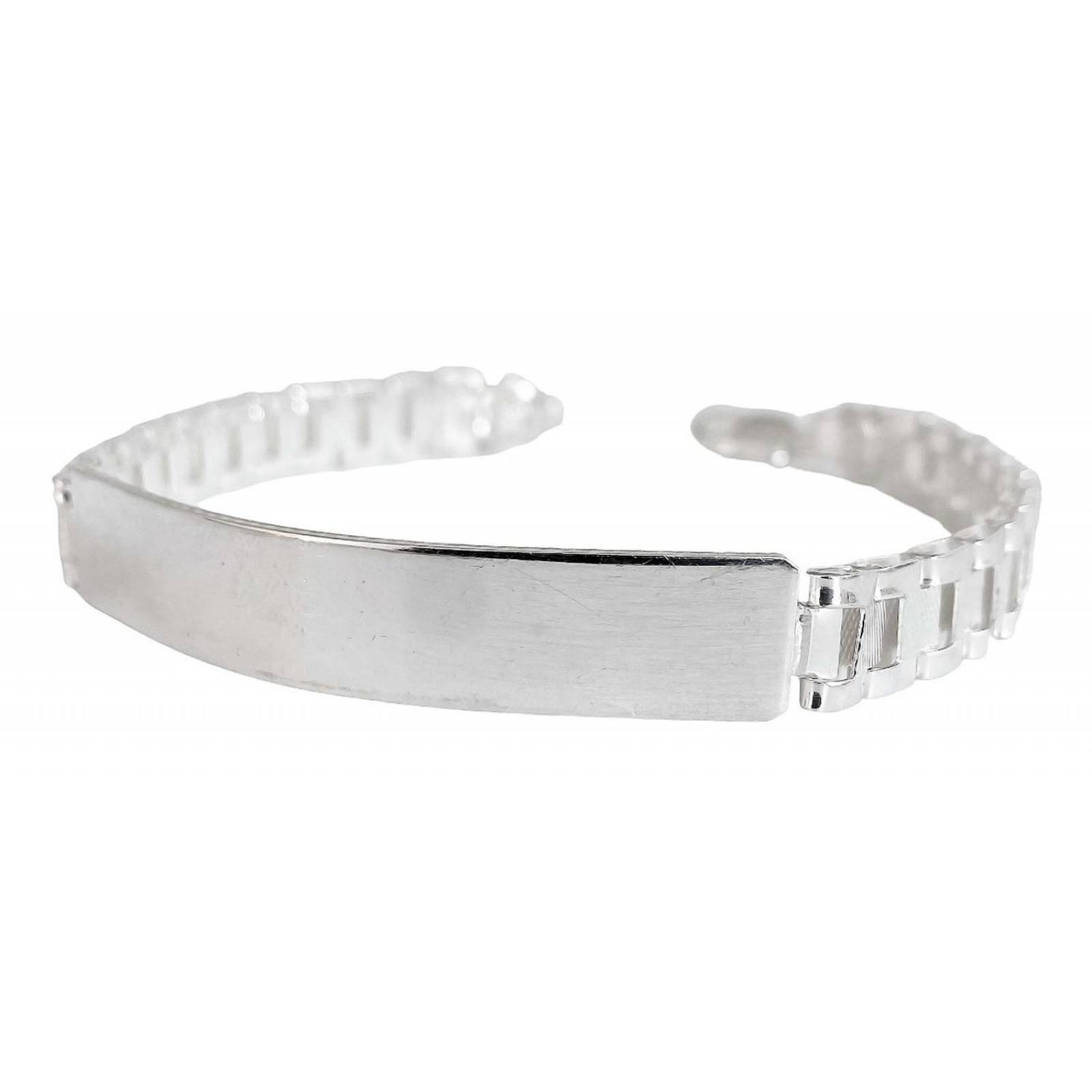 Pulsera Rolex Hombre Esclava Placa Plata Solida Ley 925 8mm