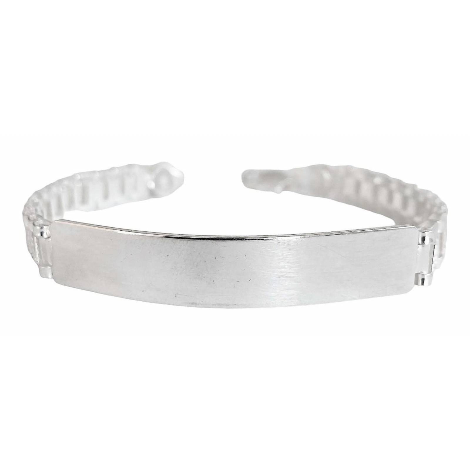 Pulsera Rolex Hombre Esclava Placa Plata Solida Ley 925 8mm