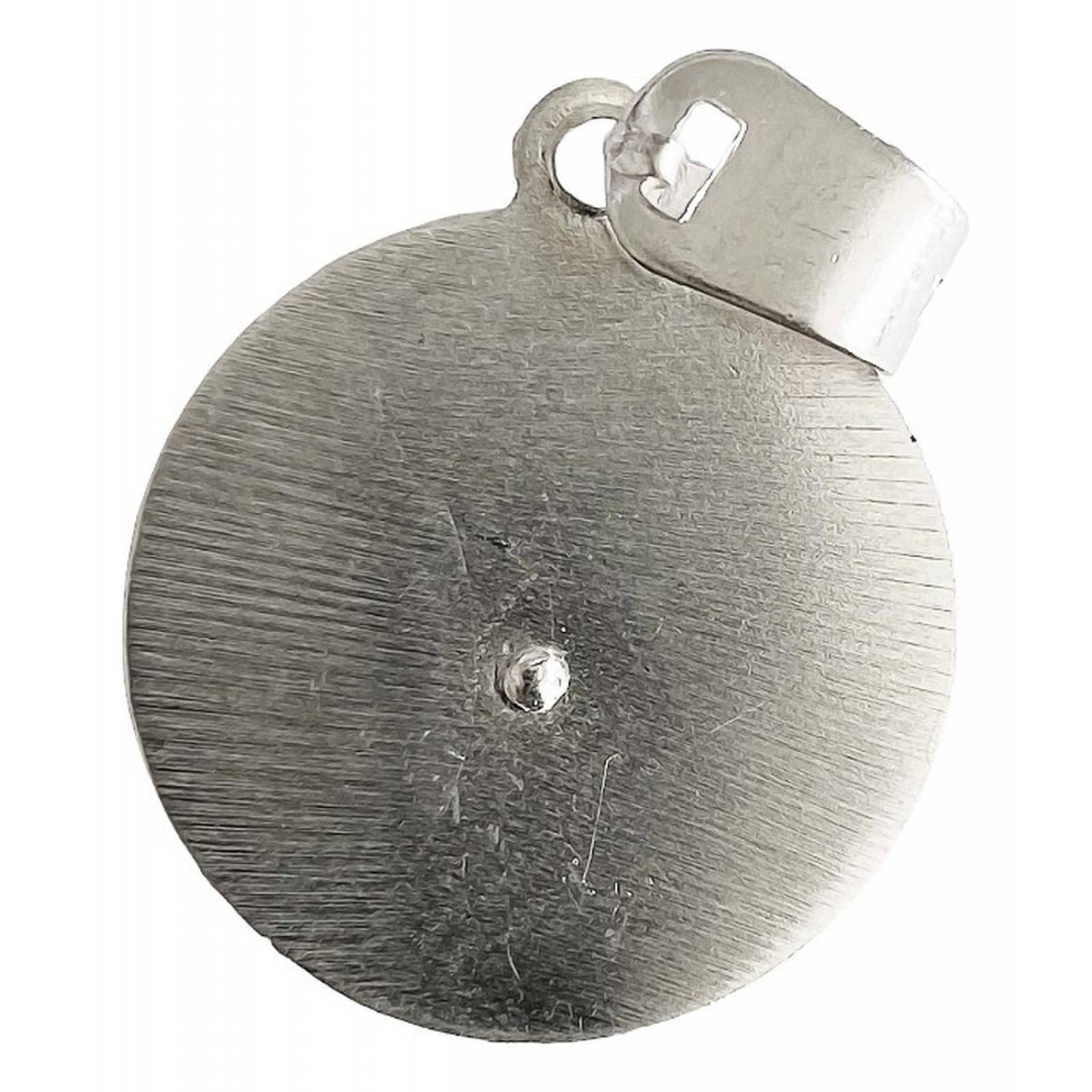 Dije Medalla Diamantada San Judas Tadeo Plata Pura Ley 925 Estrella Alto/Ancho: 3.3 cm x 2.2 cm