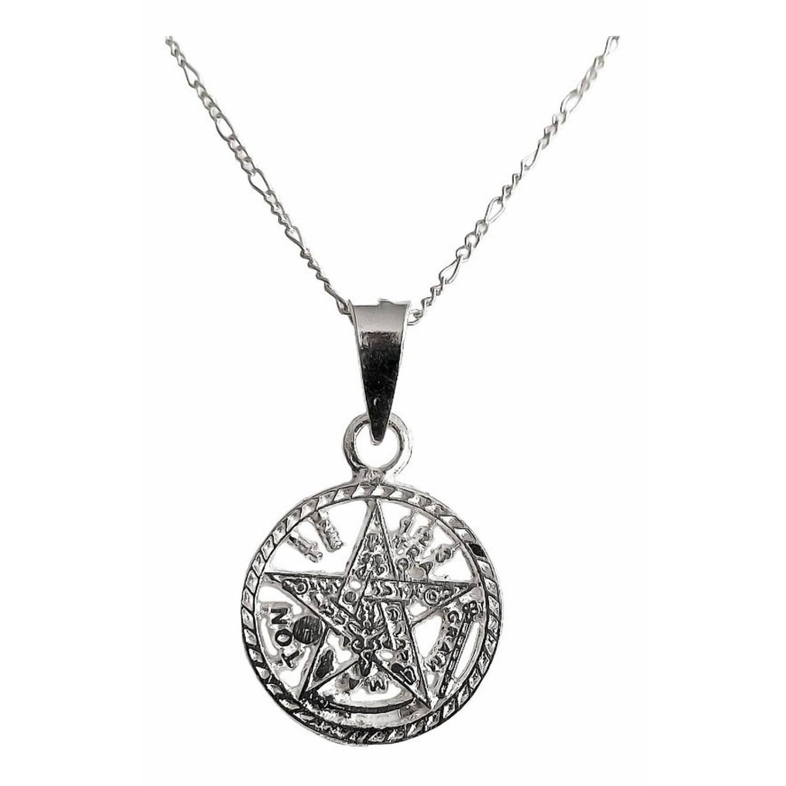 Dije Medalla Tetragramaton Diamantada + Cadena Plata Ley 925 