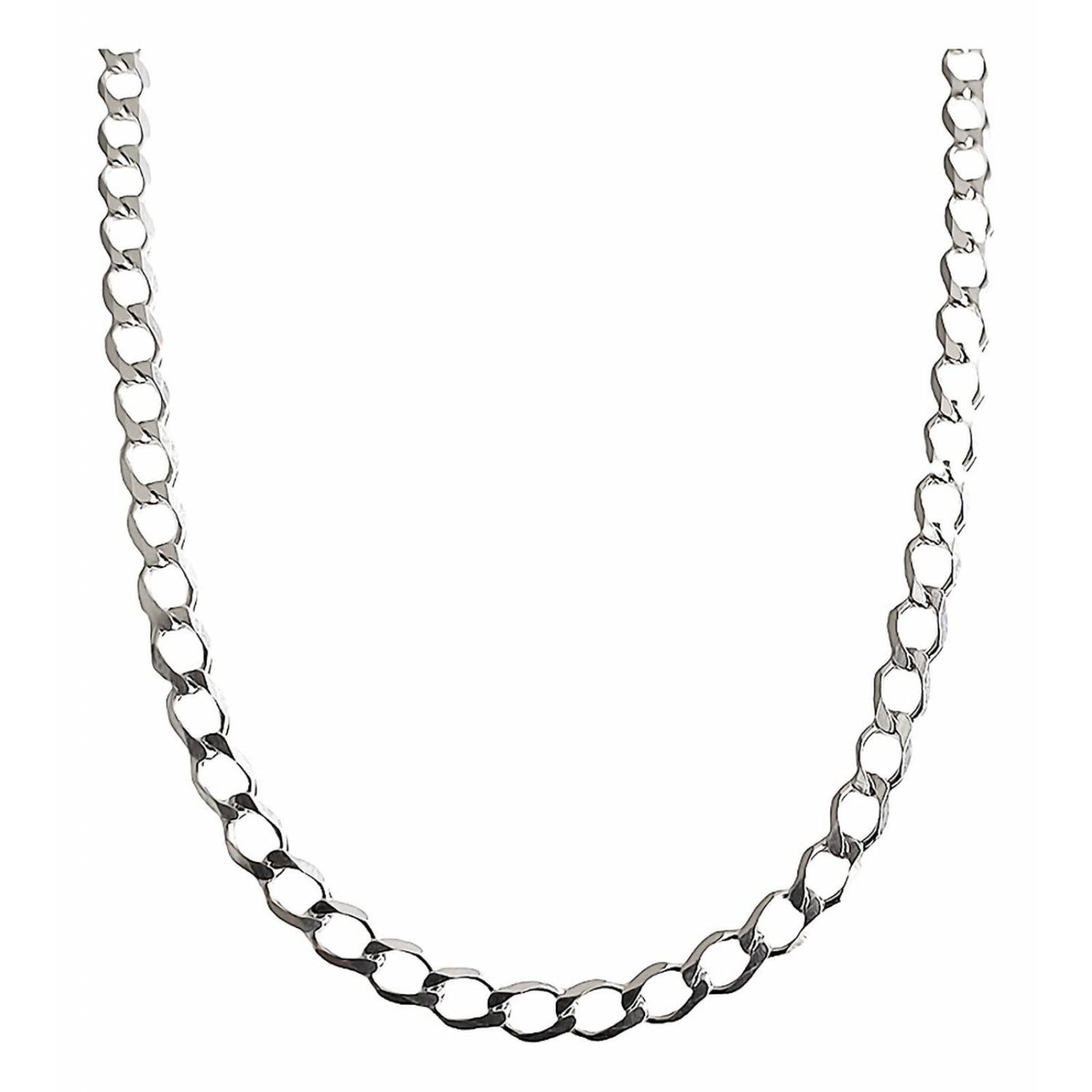 Cadena Cubana Delgada Plata 925 Hombre Barbado 70 Cm X 4mm 