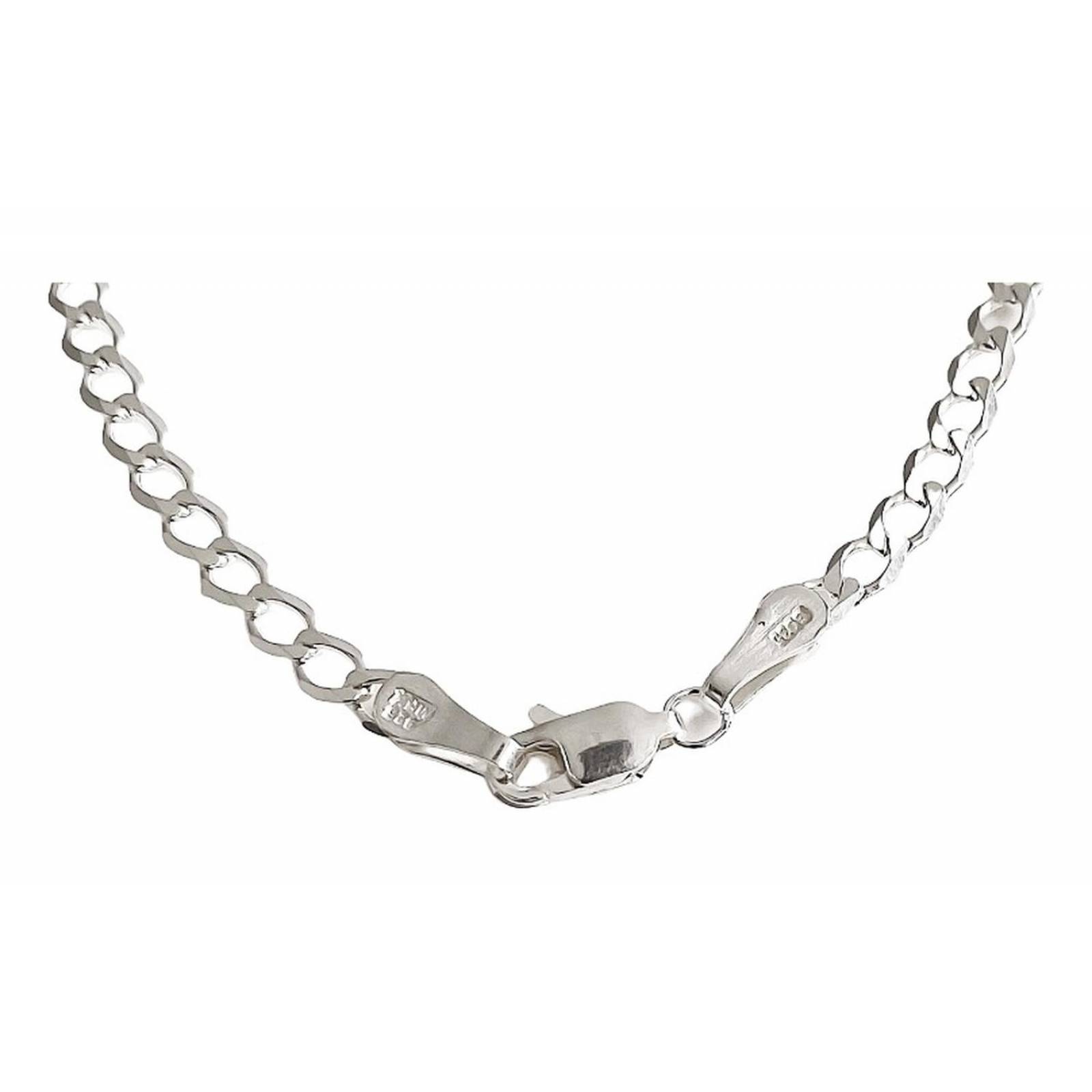 Cadena Cubana Delgada Plata 925 Hombre Barbado 70 Cm X 4mm 