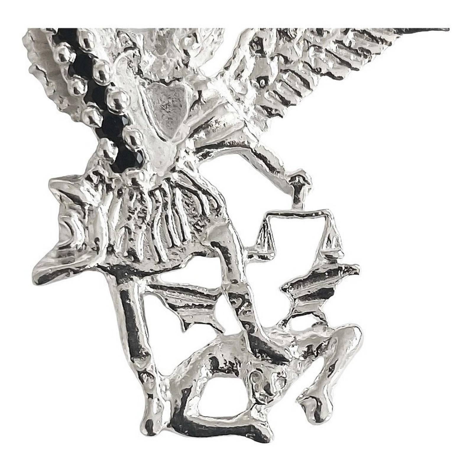 Dijes San Miguel Arcangel Con Zirconias Plata Solida 925 