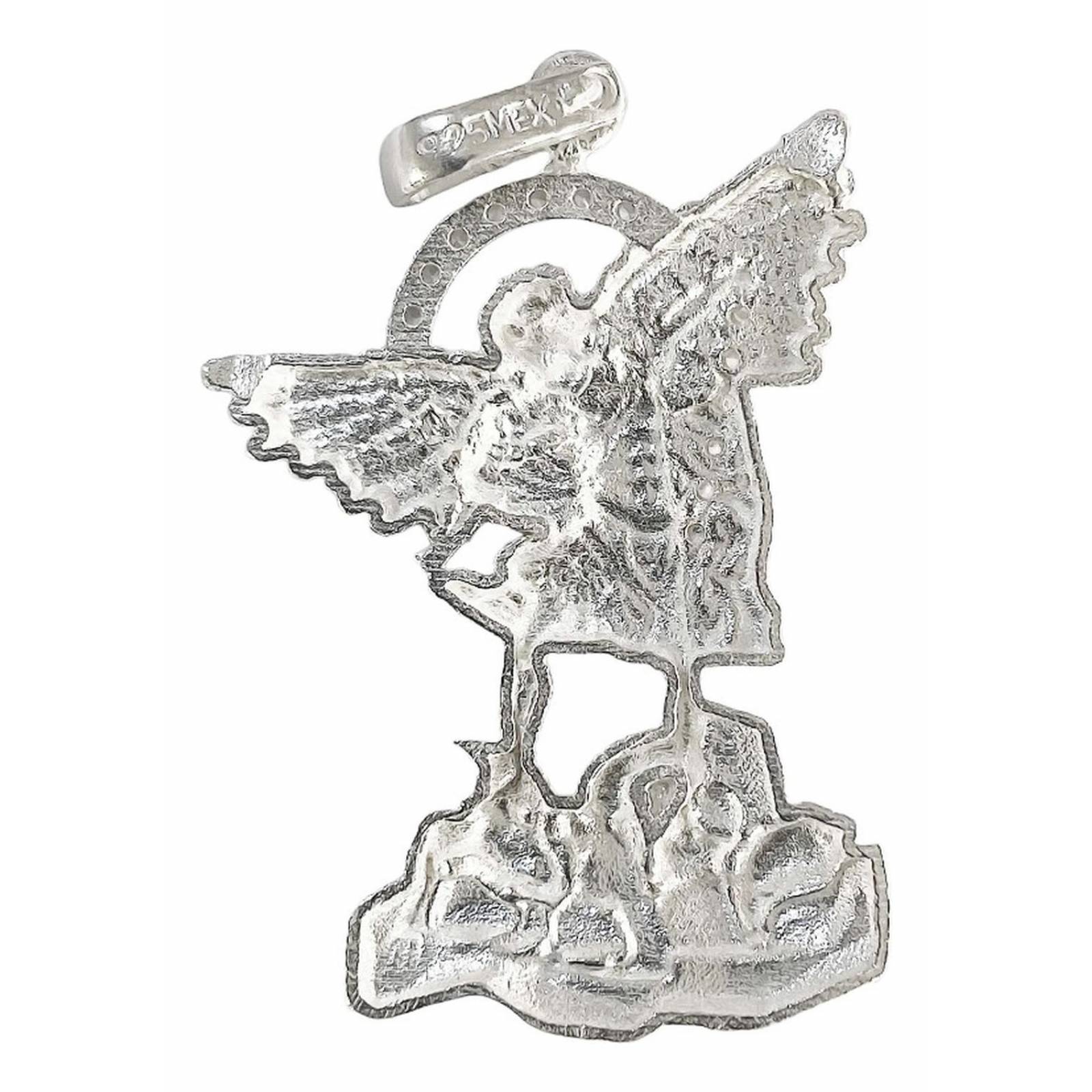 Dijes San Miguel Arcangel Con Zirconias Plata Solida 925 