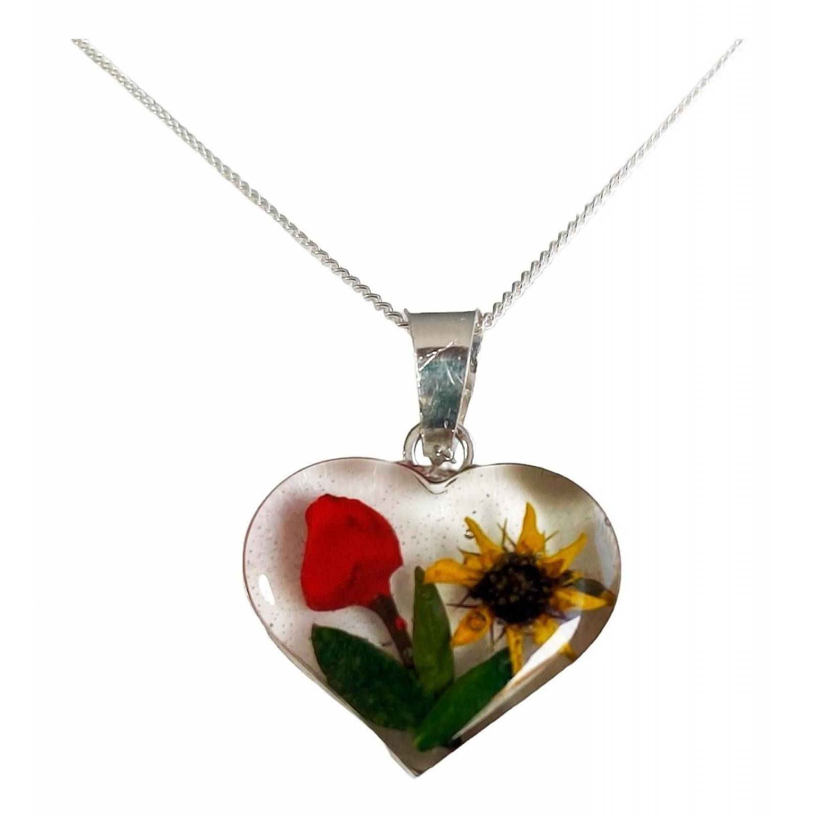 Shrek Aretes Collar Girasol Promesa Regalo Amor Plata 925 Girasol flor roja Alto/Ancho: 1 a 3 cm x 1 a 3 cm
