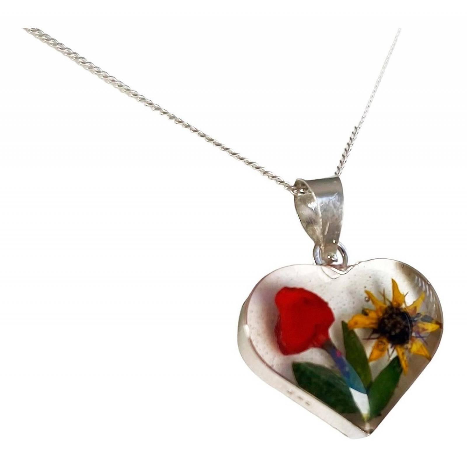 Shrek Aretes Collar Girasol Promesa Regalo Amor Plata 925 Girasol flor roja Alto/Ancho: 1 a 3 cm x 1 a 3 cm