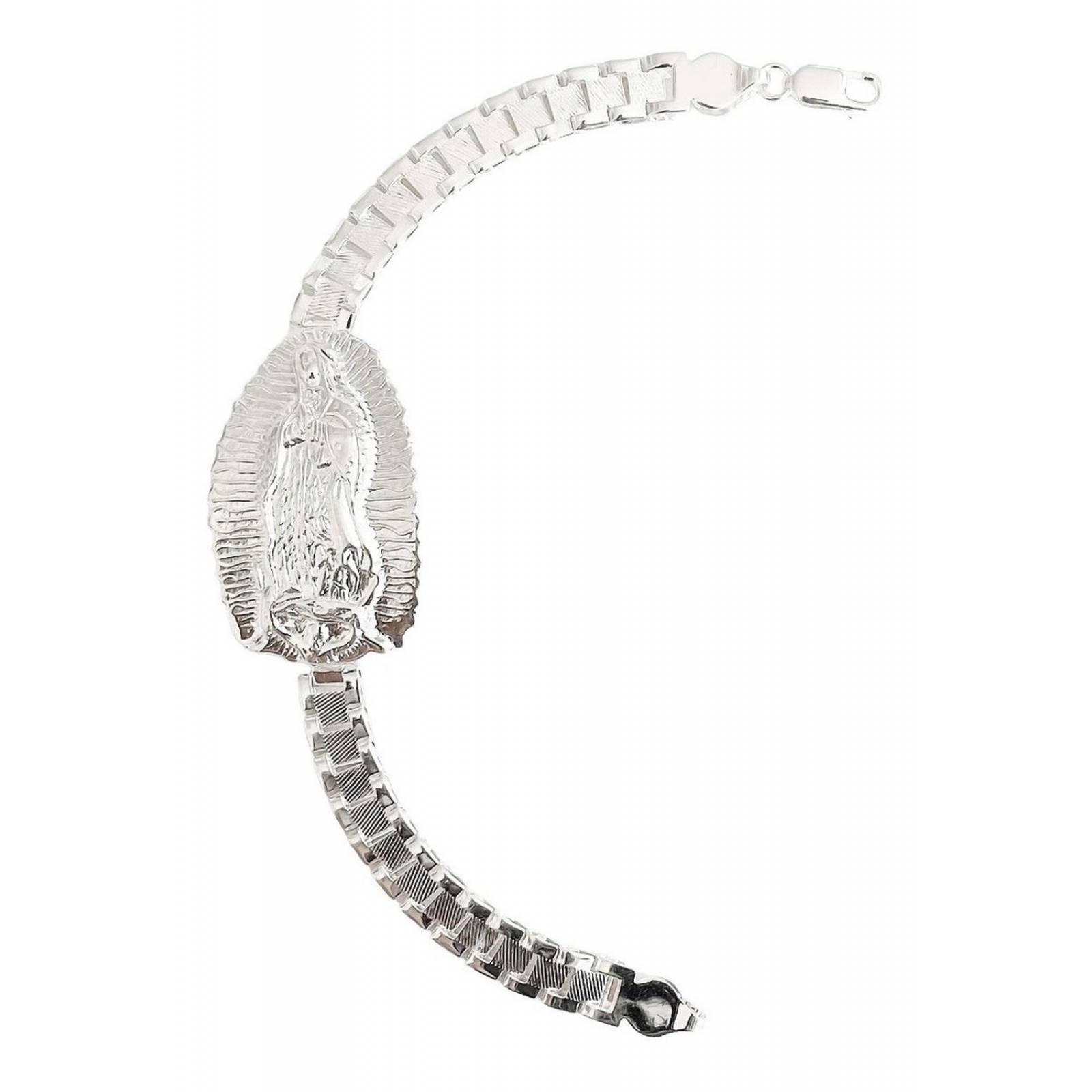 Pulsera Rolex Virgen De Guadalupe Esclava Grande Plata 925