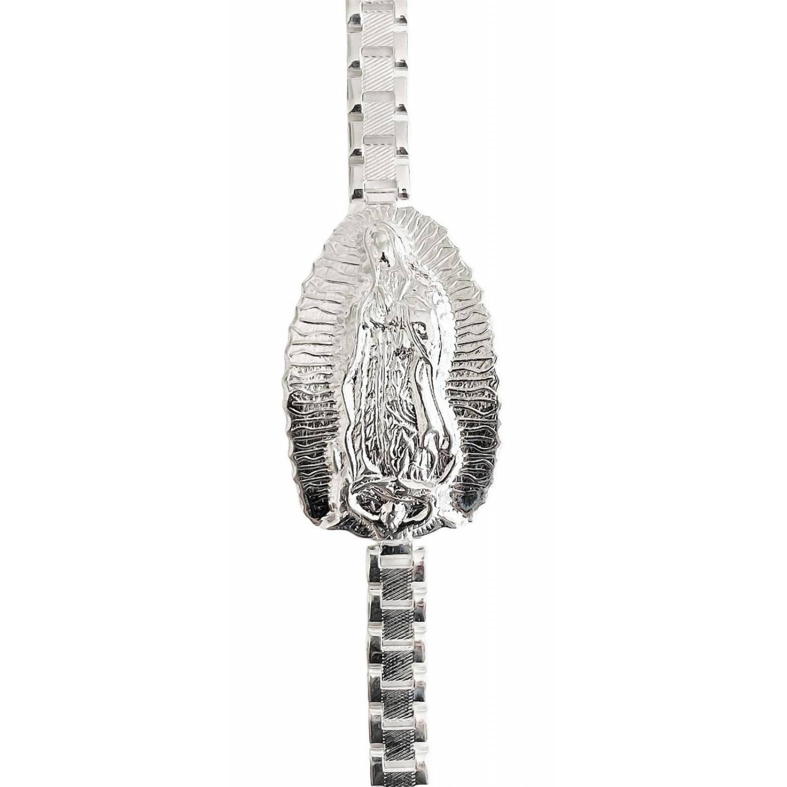 Pulsera Rolex Virgen De Guadalupe Esclava Grande Plata 925