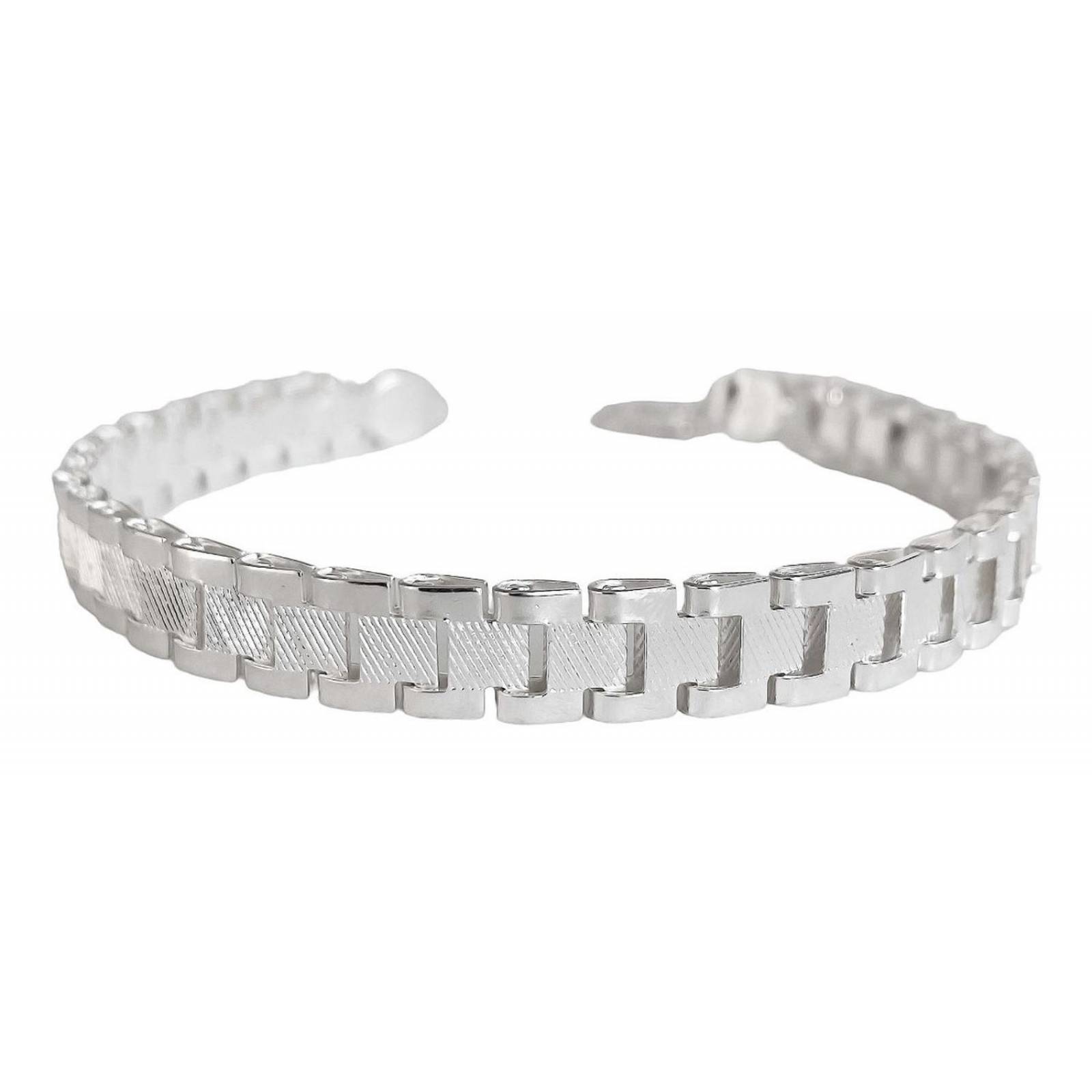 Pulsera Rolex Gruesa Hombre Esclava Plata Solida Ley 925 8mm