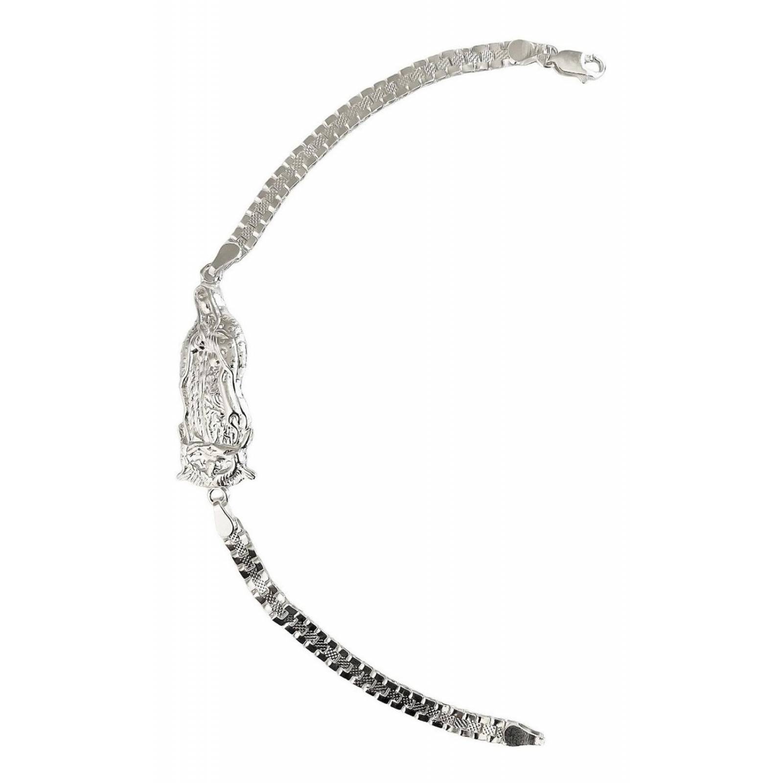 Pulsera Rolex Chica Virgen De Guadalupe Plata Solida Ley 925 7 cm - 20 cm Largo/Ancho: 20 cm x 4 mm Plateado