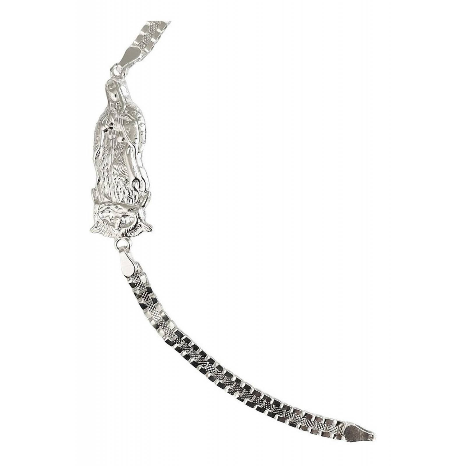 Pulsera Rolex Chica Virgen De Guadalupe Plata Solida Ley 925 7 cm - 20 cm Largo/Ancho: 20 cm x 4 mm Plateado