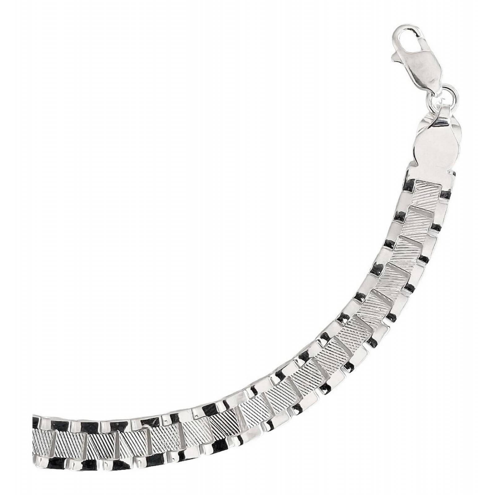 Pulsera Rolex Gruesa Hombre Esclava Plata Solida Ley 925 8mm Clásico Largo/Ancho: 21 cm x 8 mm 6 cm - 21 cm