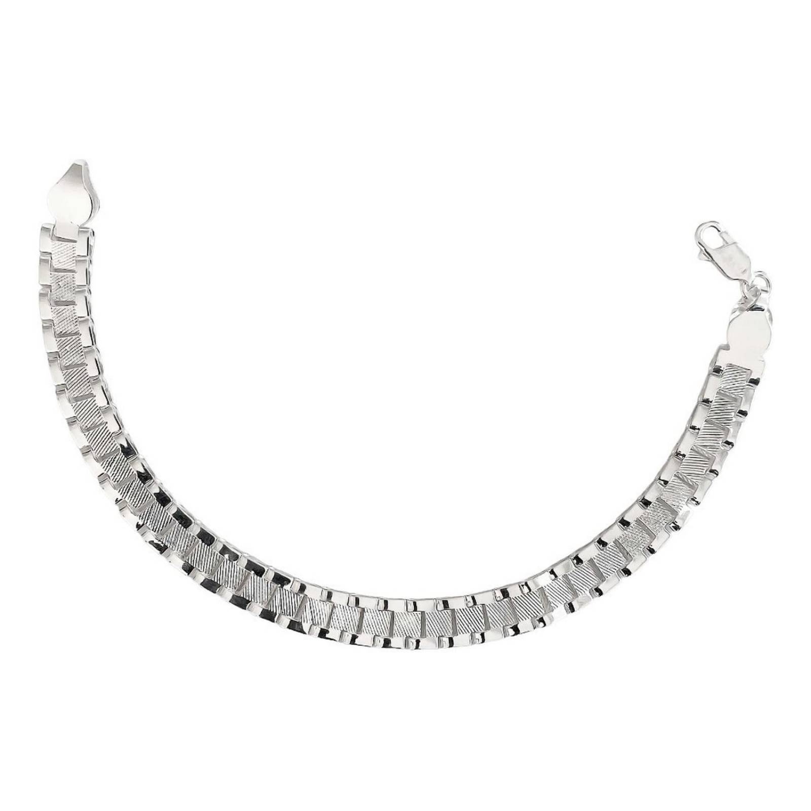 Pulsera Rolex Gruesa Hombre Esclava Plata Solida Ley 925 8mm Clásico Largo/Ancho: 17.5 cm x 8 mm 6 cm - 17.5 cm