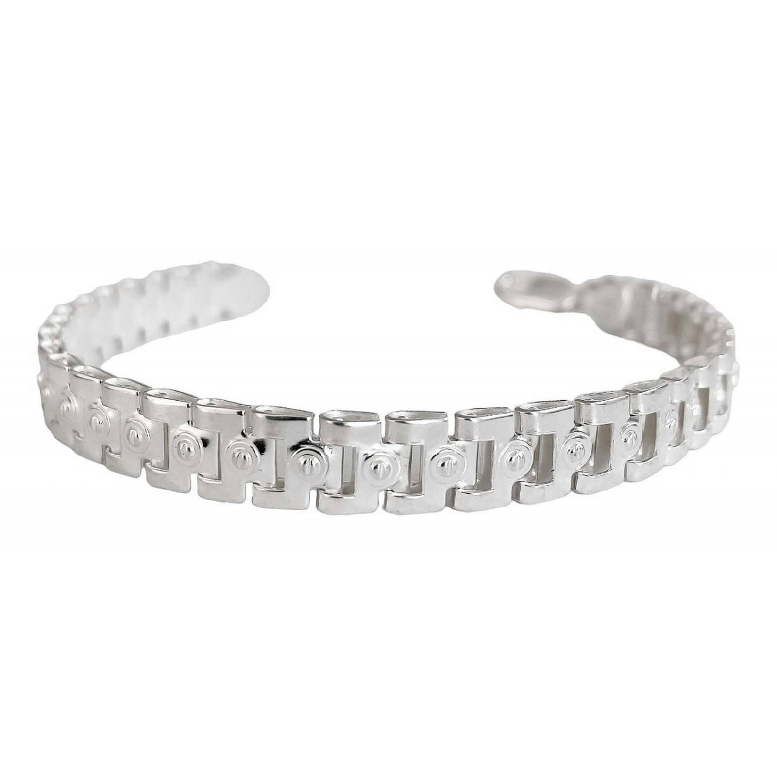 Pulsera Rolex Gruesa Hombre Esclava Plata Solida Ley 925 8mm Moderno Largo/Ancho:17.5 cm x 8 mm 6 cm - 17.5 cm