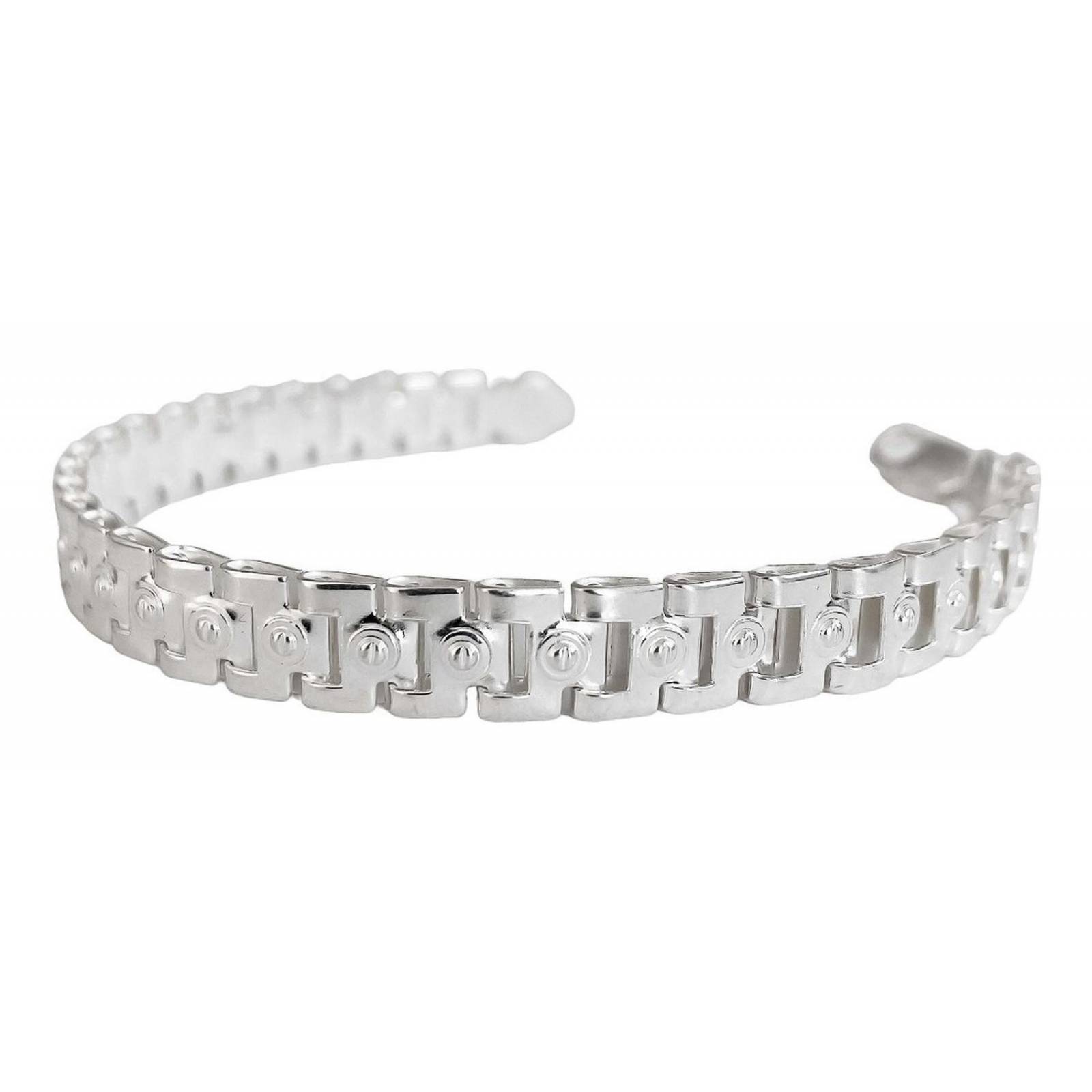 Pulsera Rolex Gruesa Hombre Esclava Plata Solida Ley 925 8mm Moderno Largo/Ancho:17.5 cm x 8 mm 6 cm - 17.5 cm