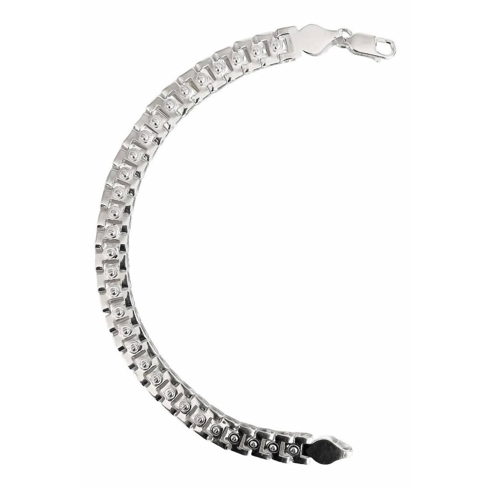 Pulsera Rolex Gruesa Hombre Esclava Plata Solida Ley 925 8mm Moderno Largo/Ancho:17.5 cm x 8 mm 6 cm - 17.5 cm