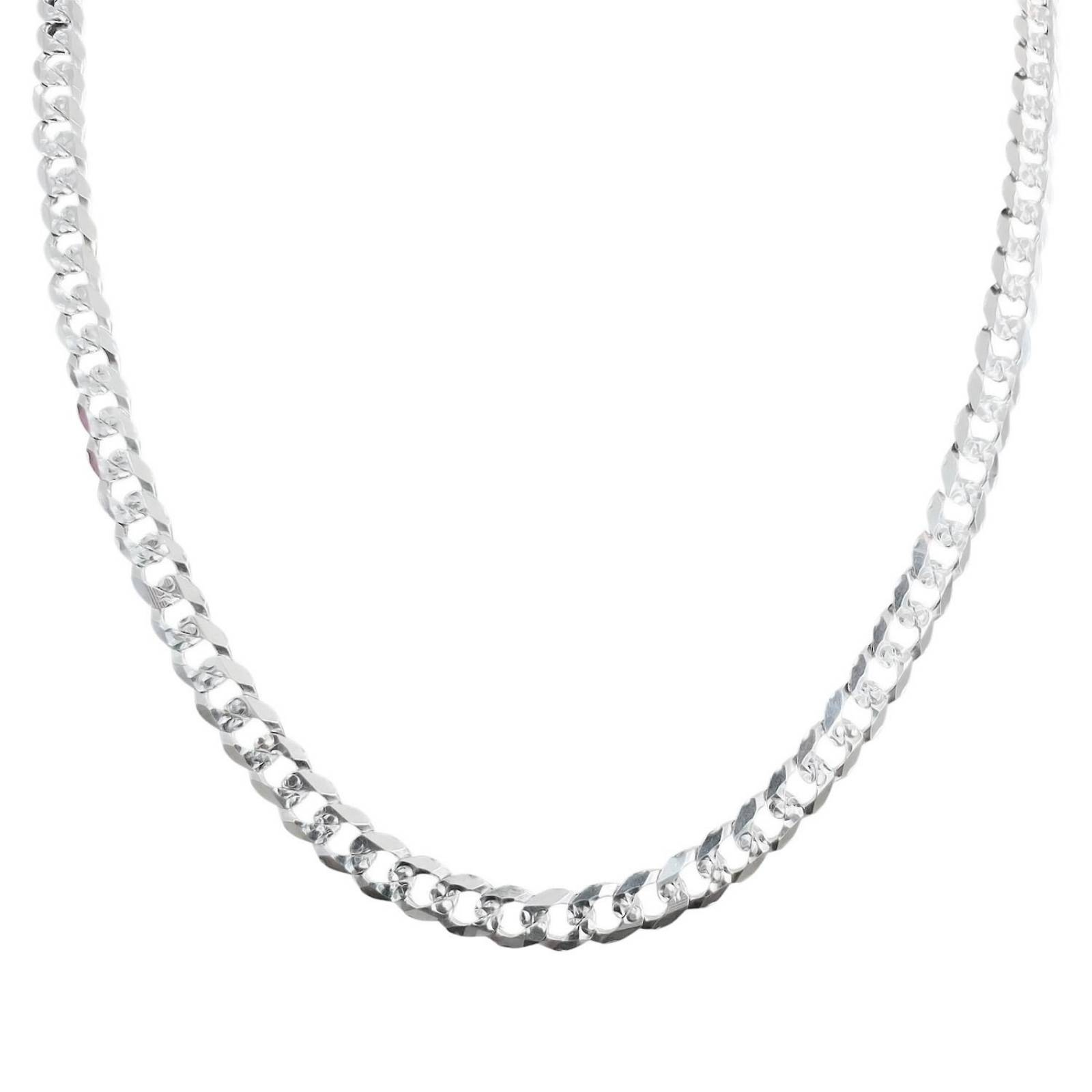 Cadena Cubana Gruesa Diamantada Plata 925 Hombre 65cm X 7mm Plateado Largo / Ancho 65 cm x 7 mm 65 cm x 7 mm