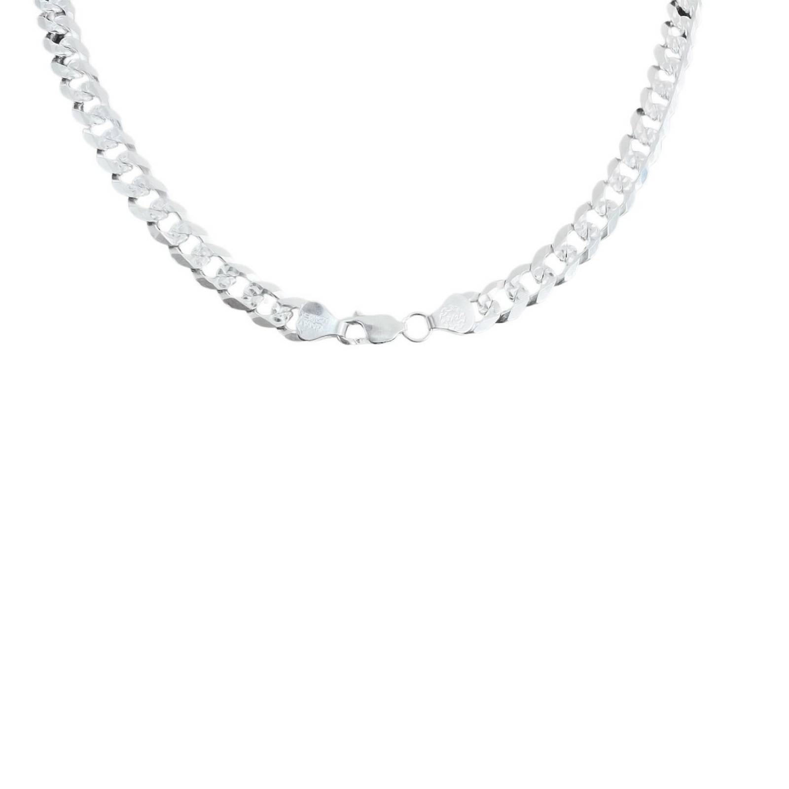 Cadena Cubana Gruesa Diamantada Plata 925 Hombre 65cm X 7mm Plateado Largo / Ancho 65 cm x 7 mm 65 cm x 7 mm