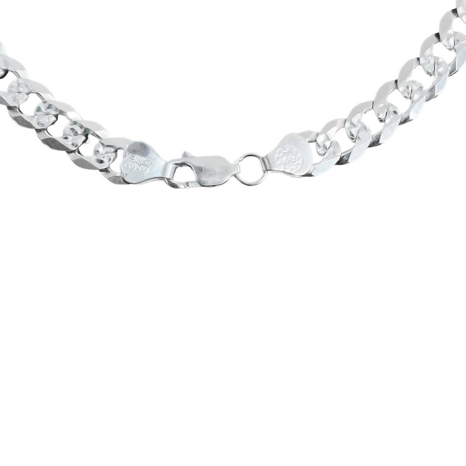 Cadena Cubana Gruesa Diamantada Plata 925 Hombre 65cm X 7mm Plateado Largo / Ancho 65 cm x 7 mm 65 cm x 7 mm