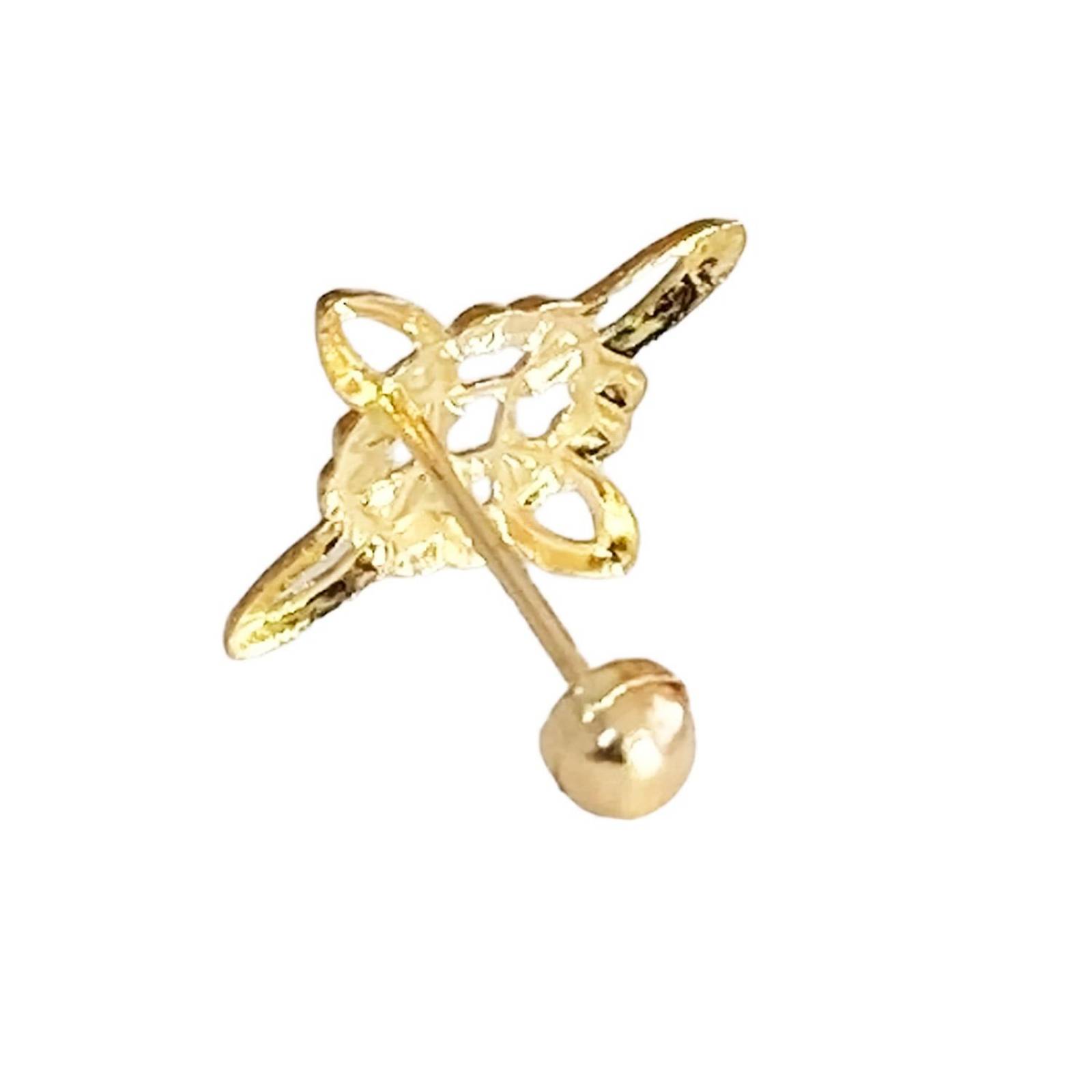 Aretes Broquel Pendiente Nudo De Bruja Mujer Oro De 10k Alto / Ancho 1.1 cm x 1.1 cm 1.1 cm x 1.1 cm