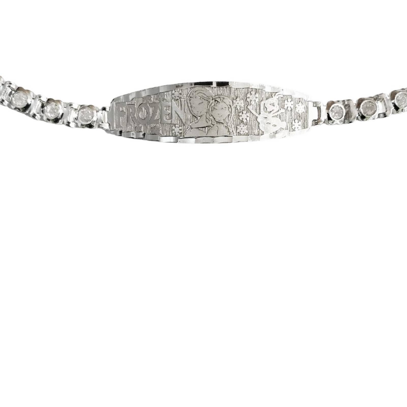 Pulsera Ajustable Para Niño Niña Zirconias Regalo Plata 925 15 cm x 3 mm Blanco Largo / Ancho 15 cm x 3 mm
