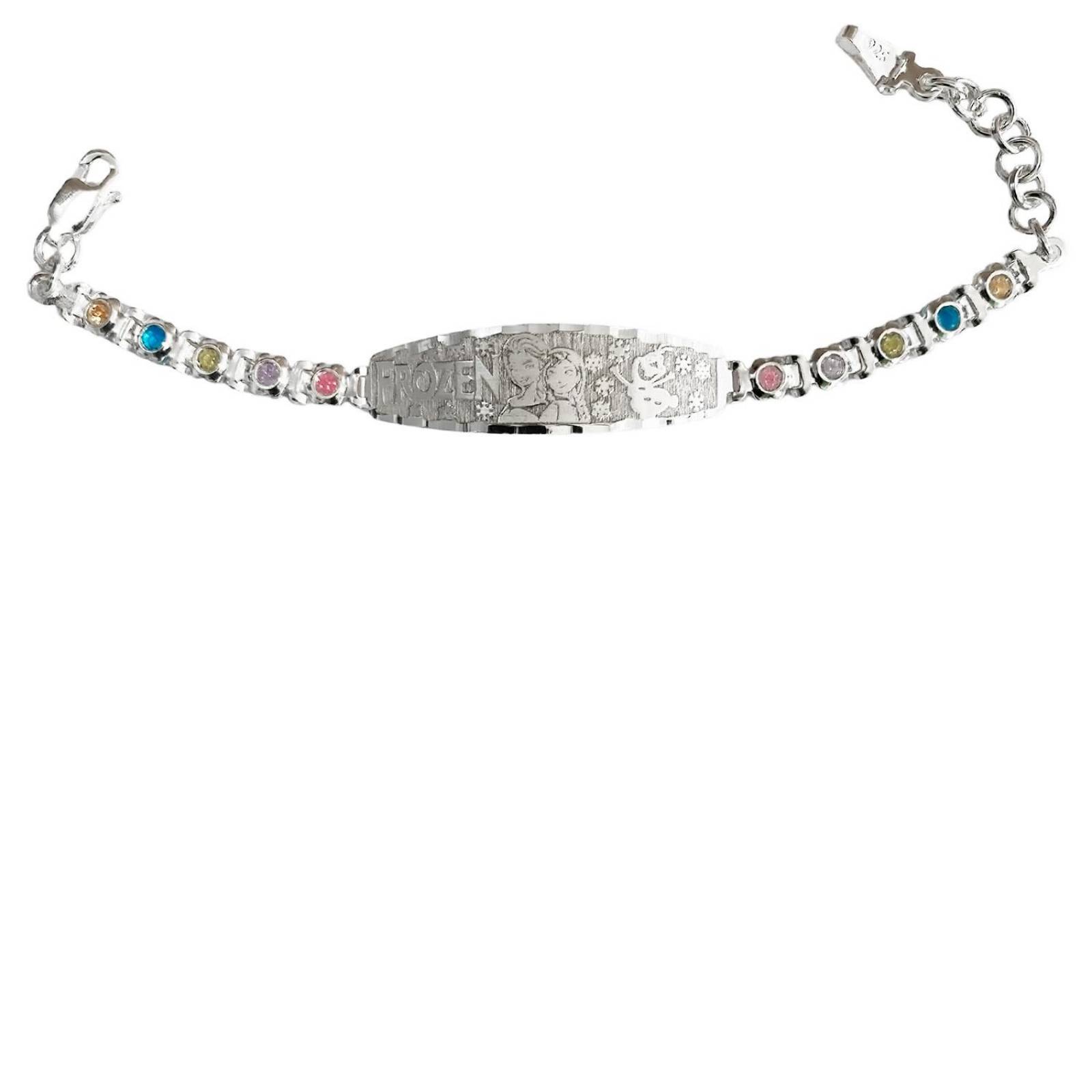Pulsera Ajustable Para Niño Niña Zirconias Regalo Plata 925 15 cm x 3 mm Crema Largo / Ancho 15 cm x 3 mm