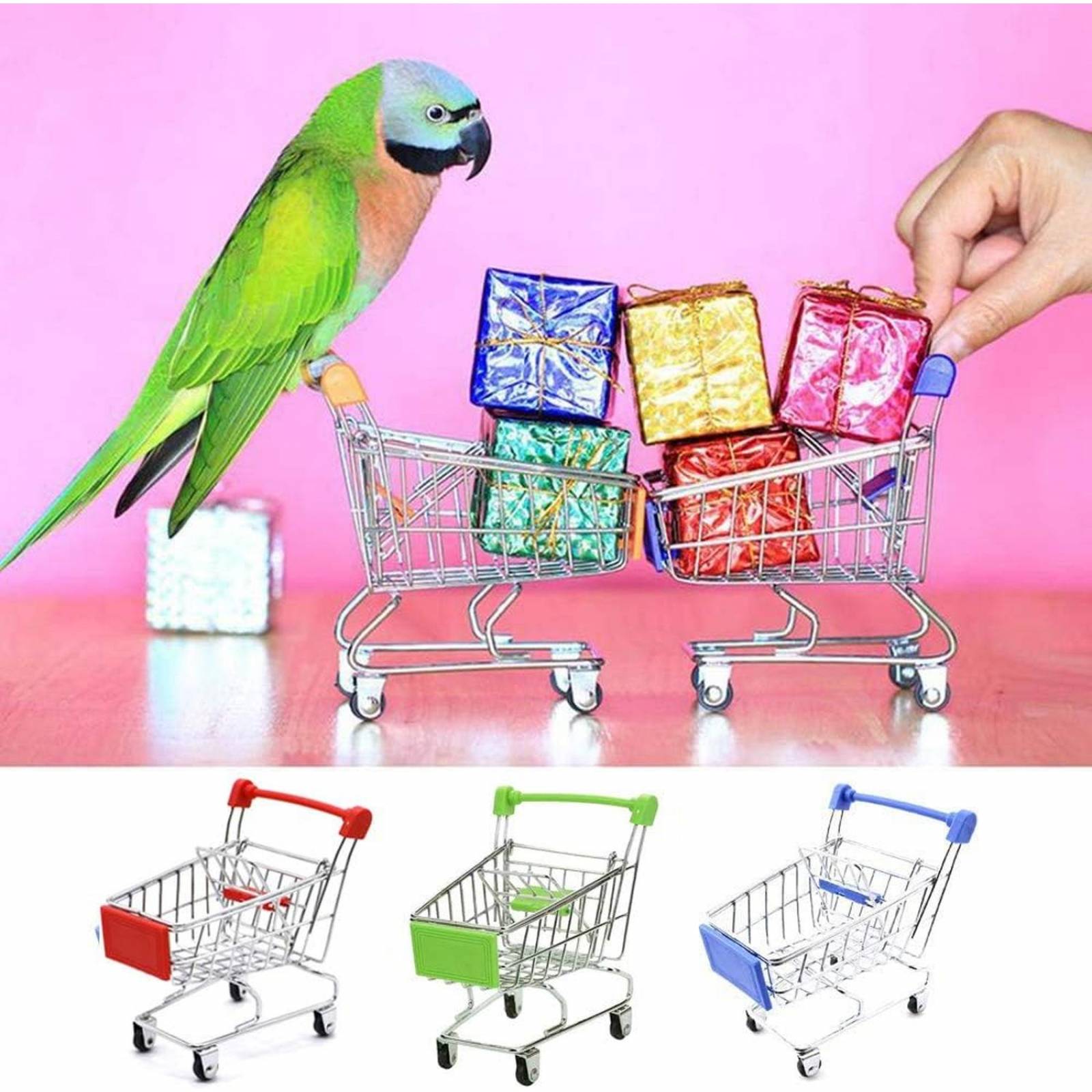 Juguete Decorativo Mini Carrito De Compras Supermercado Rojo Chico