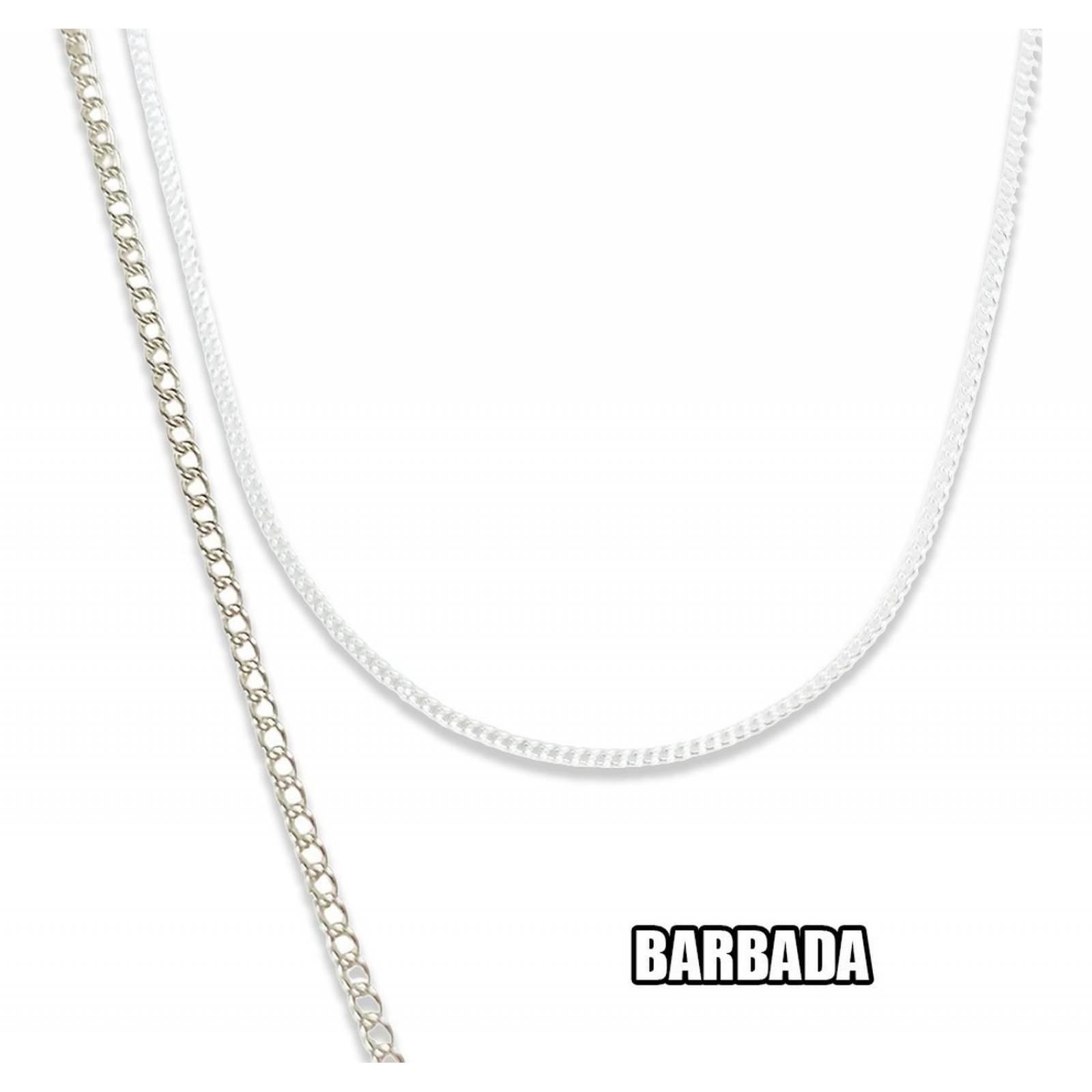 Dijes Nudo De Bruja En Plata Solida 925 + Cadena Plata 925 Blanco con Barbada 3.2 cm