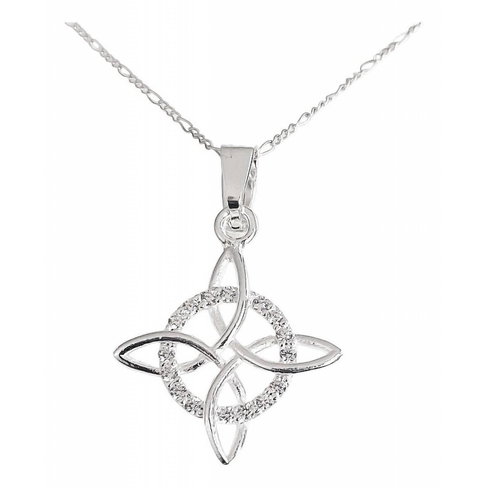 Pack 3 kits Nudo De Bruja Celta 925 + Cadena Plata Ley 925 3.3 cm x 2.3 cm Alto / Ancho 3.3 cm x 2.3 cm Blanco