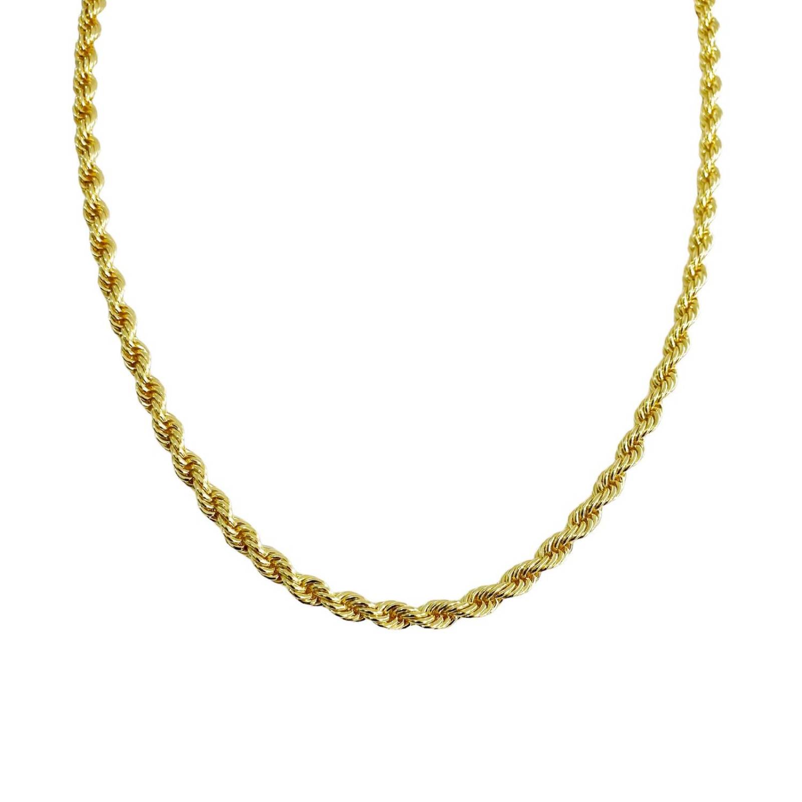 Collar Hombre Cadena Torzal Gruesa Oro Laminado 18k 6-8 mm Dorado Largo / Ancho 65 x 6 mm 65 x 6 mm