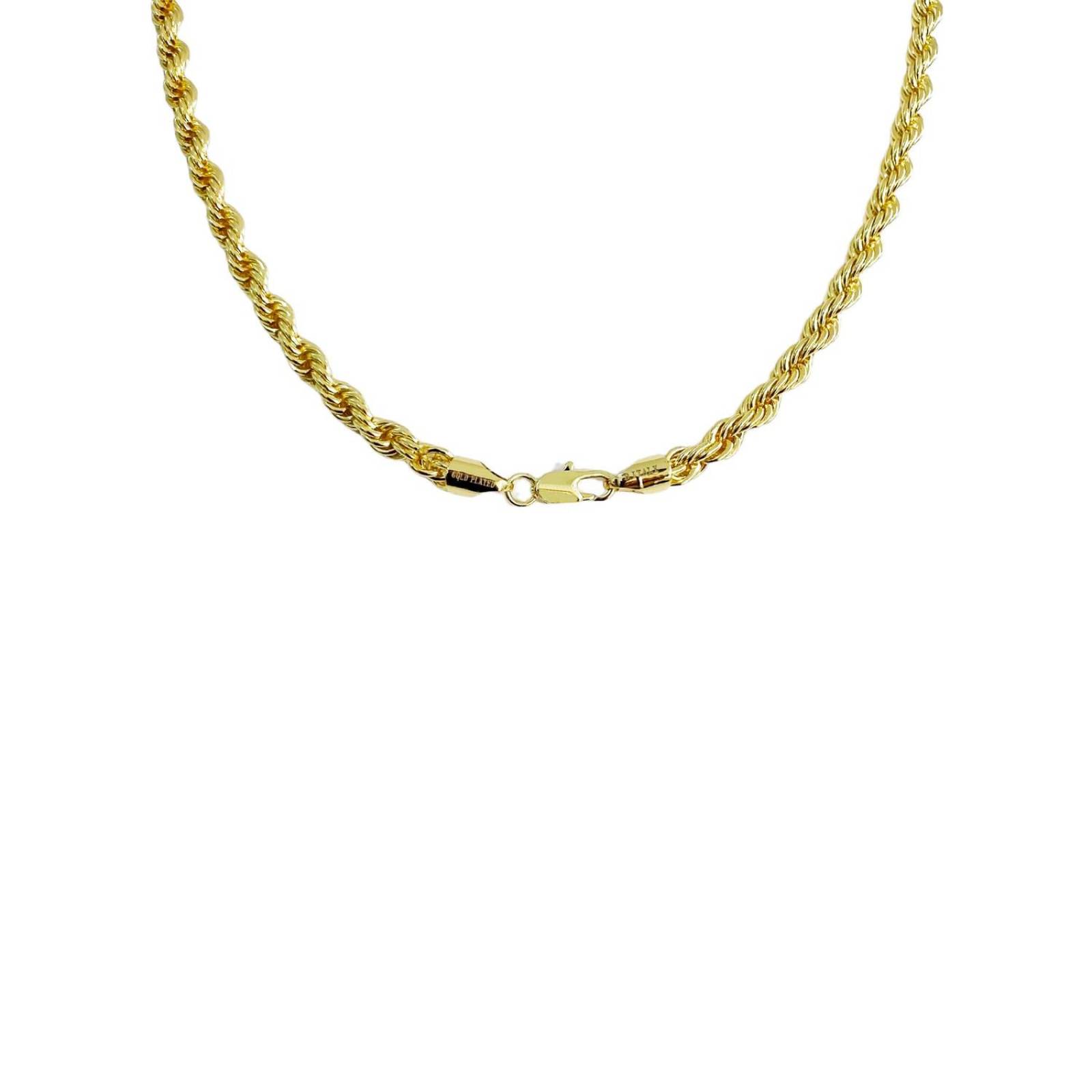 Collar Hombre Cadena Torzal Gruesa Oro Laminado 18k 6-8 mm Dorado Largo / Ancho 65 x 6 mm 65 x 6 mm