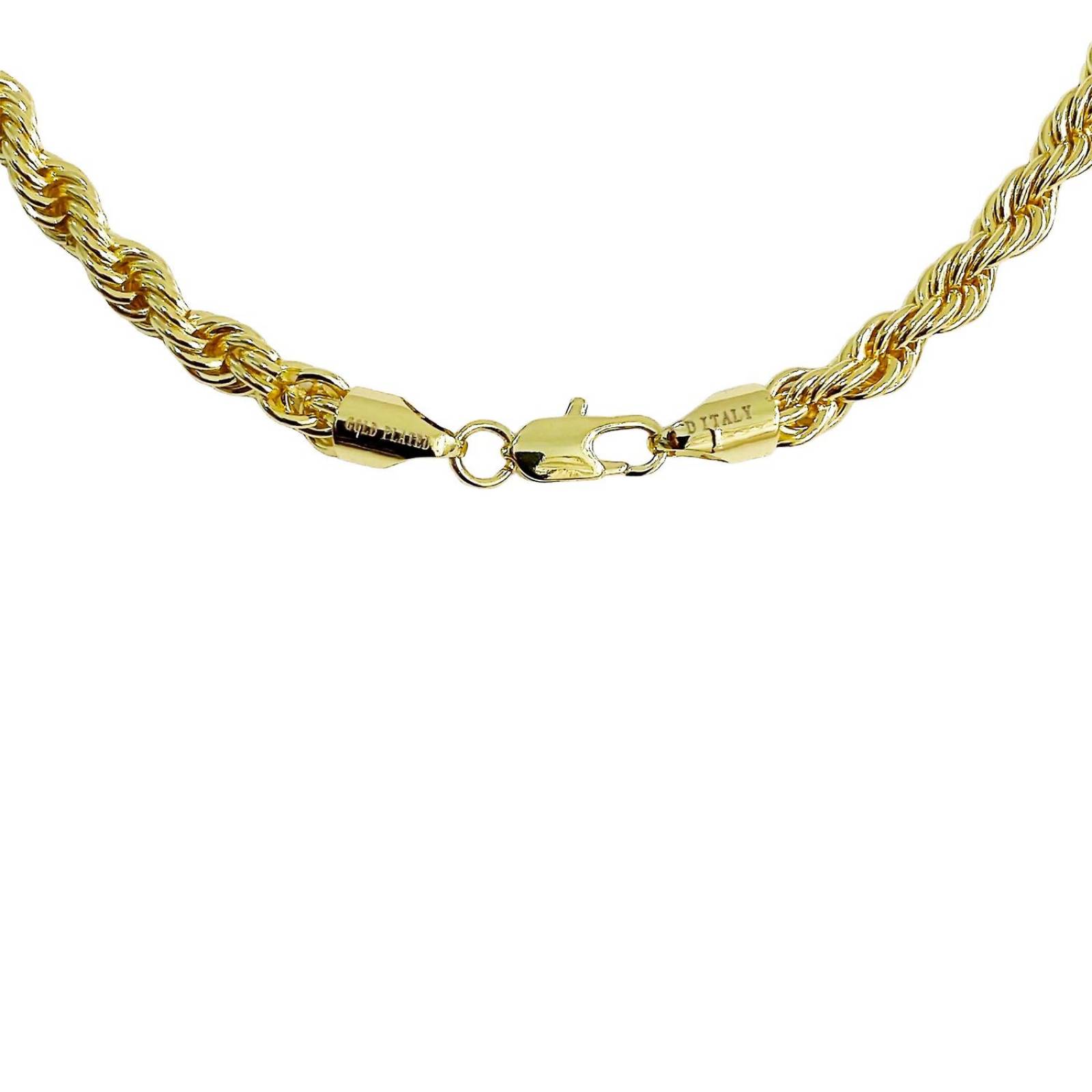 Collar Hombre Cadena Torzal Gruesa Oro Laminado 18k 6-8 mm Dorado Largo / Ancho 65 x 6 mm 65 x 6 mm