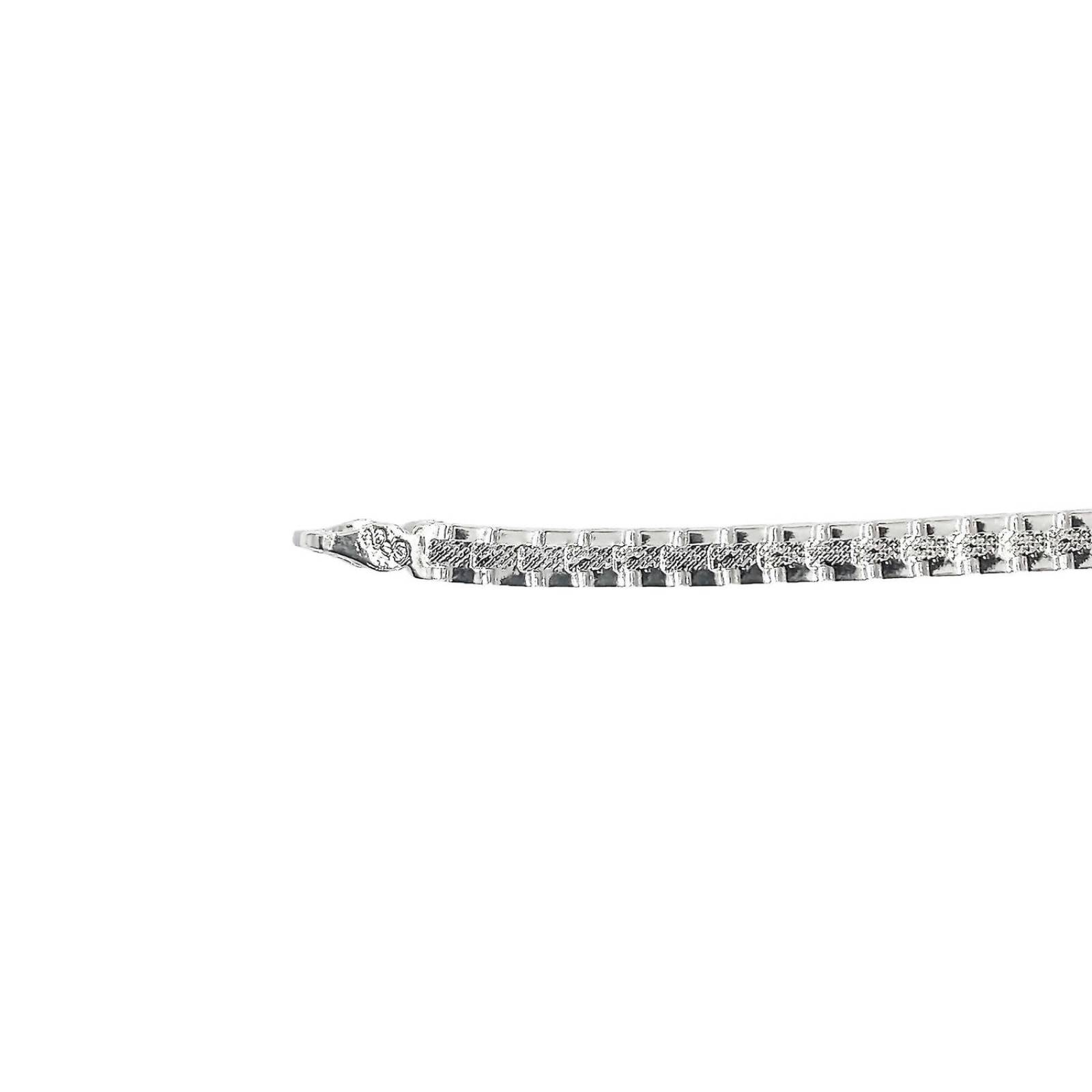 Pulsera Nudo De Bruja Diamantado Zirconias Plata 925 Plateado Largo / Ancho 20 cm x 4 mm 20 cm x 4 mm