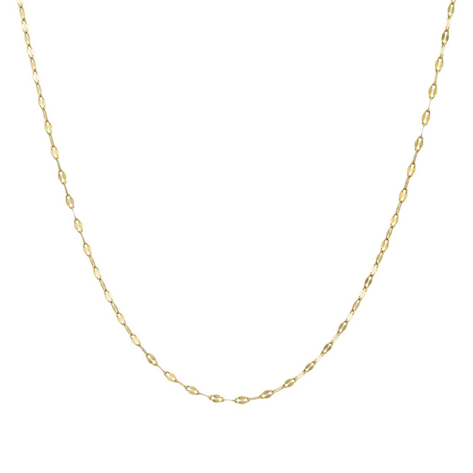 Cadena Ajustable Granito Café Labios Beso Acero Inoxidable Dorado Largo/Ancho 40 + 5 cm x 2 mm 40 + 5 cm x 2 mm