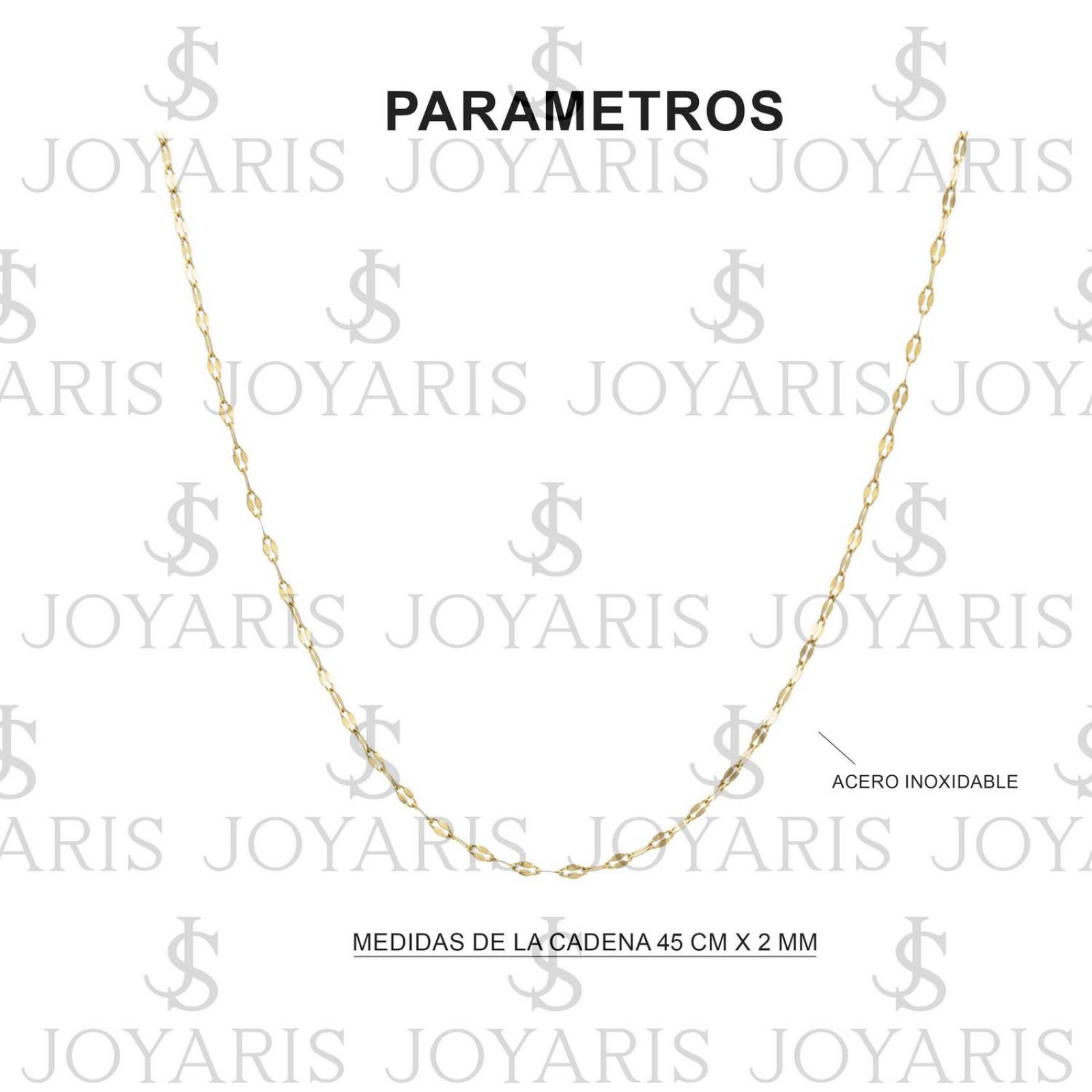 Cadena Ajustable Granito Café Labios Beso Acero Inoxidable Dorado Largo/Ancho 40 + 5 cm x 2 mm 40 + 5 cm x 2 mm