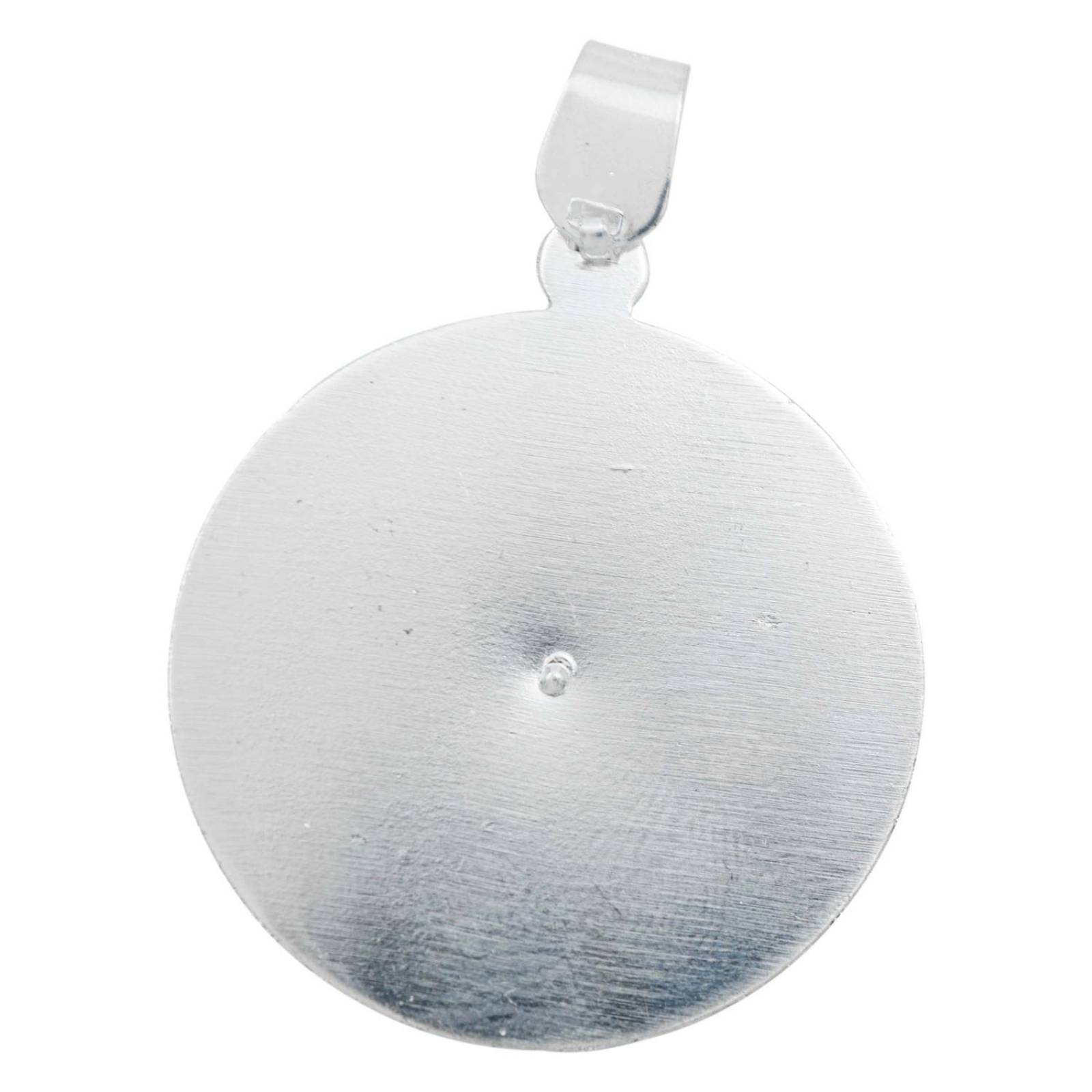 Dije Medalla Diamantada Virgen Guadalupe Gigante Plata 925 Blanco Alto / Ancho 6 cm x 4.3 cm