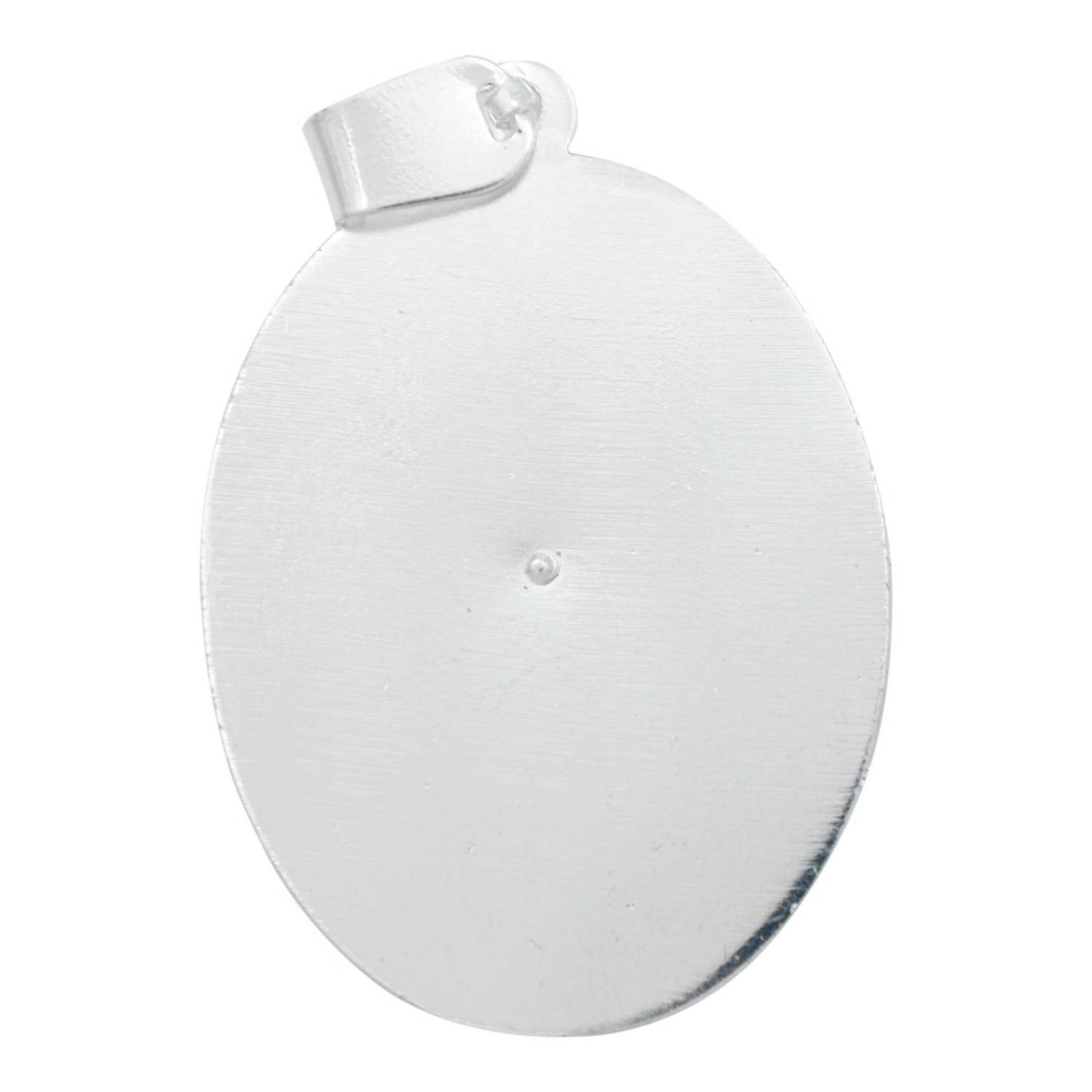 Medalla Grande Diamantada San Judas Tadeo Plata Ley 925 Ovalo Alto/Ancho: 6.5 cm x 3.8 cm