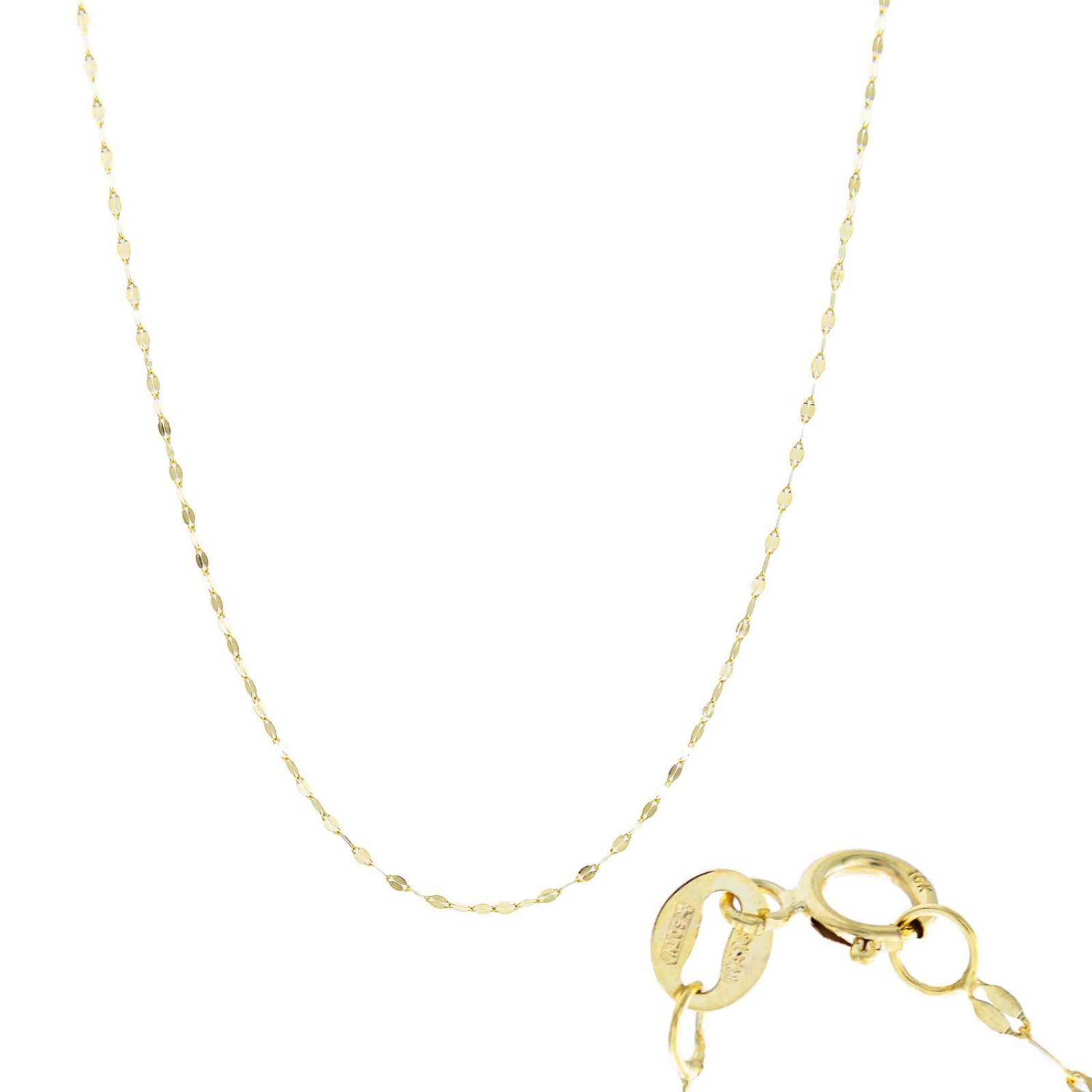 Cadena De Oro Italiano 10k Granito De Cafe 45 cm x 1 mm Largo/Ancho 45 cm x 1 mm