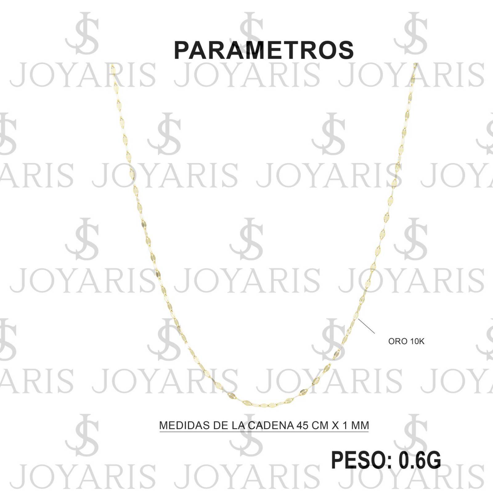 Cadena De Oro Italiano 10k Granito De Cafe 45 cm x 1 mm Largo/Ancho 45 cm x 1 mm