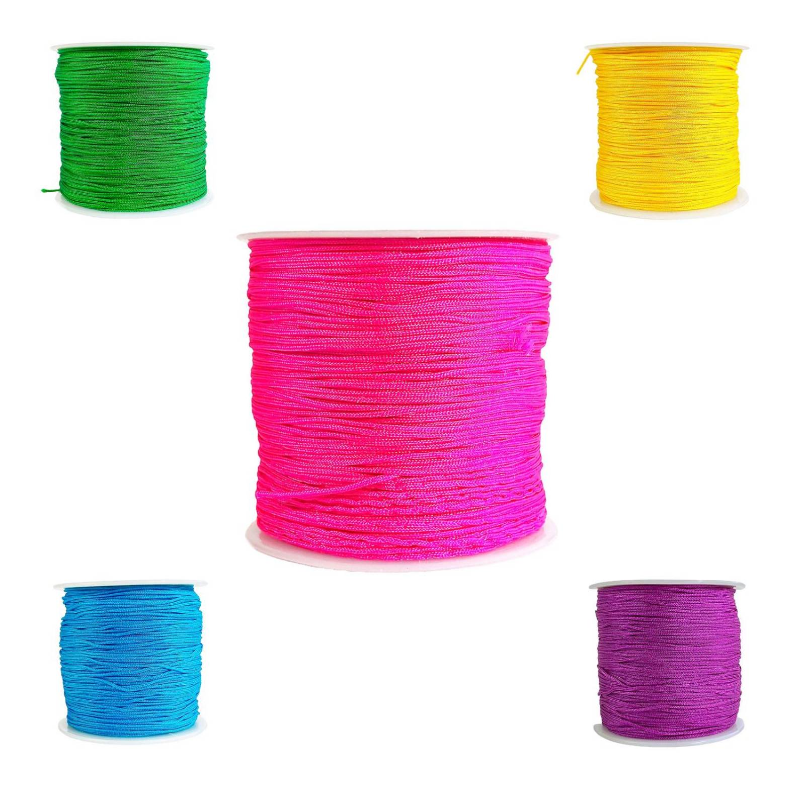 Hilo Para Pulsera Chino Elastico Bisutería 0.8 mm 92 metros Fucsia