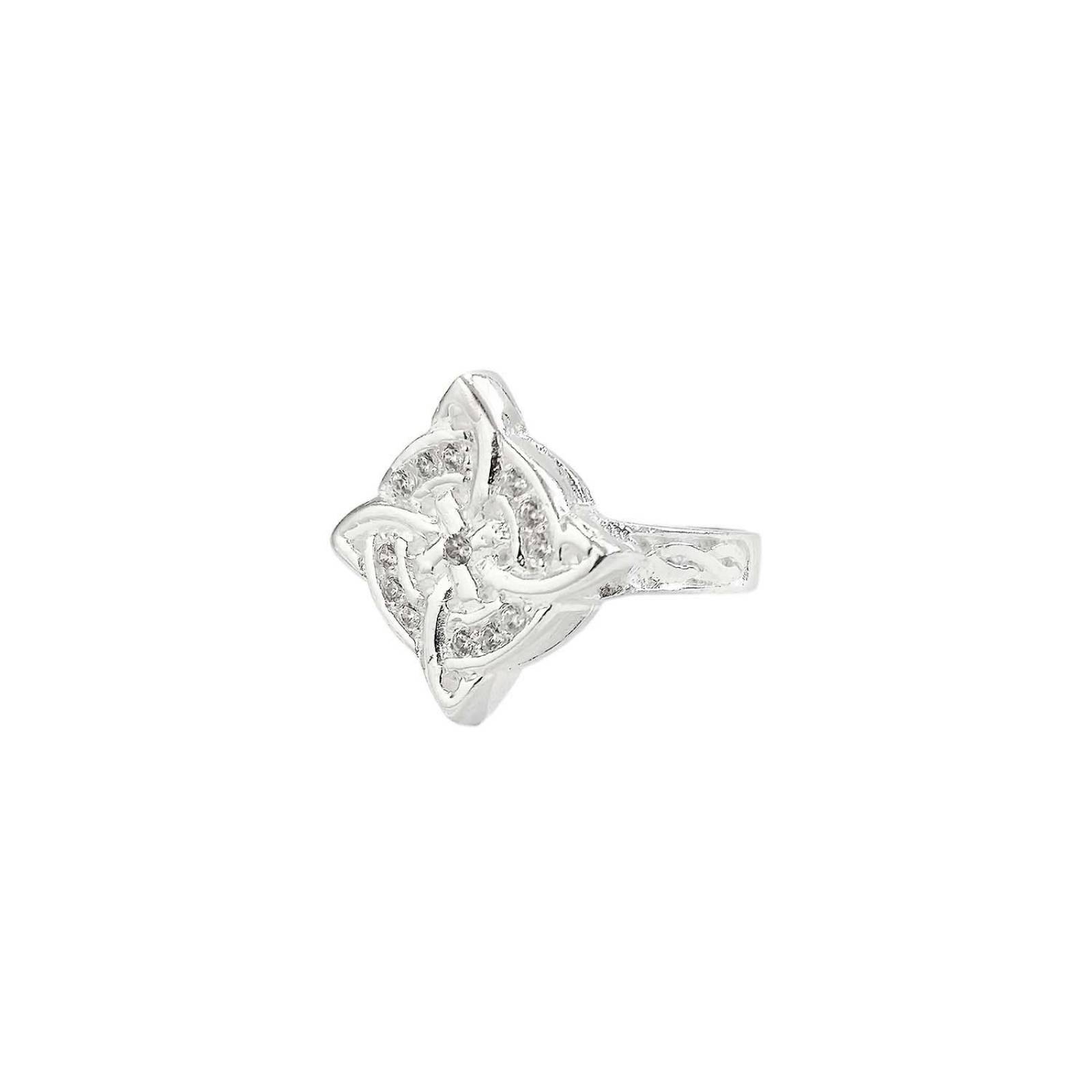 Anillo Nudo De Bruja Amuleto Proteccion Zirconias Plata 925 Plateado 7