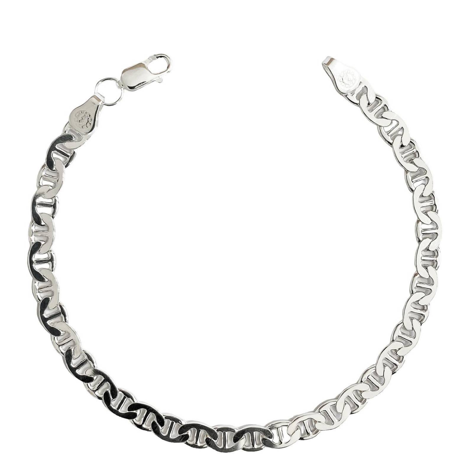 Pulsera Gruesa Gucci Lisa Plata 925 Hombre 5 Mm Plateado Largo/Ancho: 21 cm x 5 mm