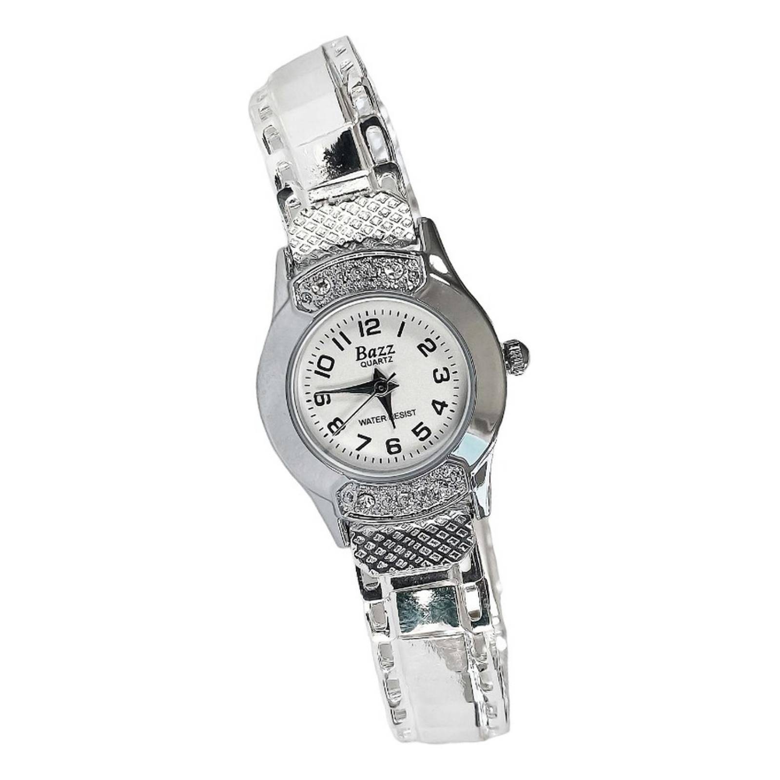 Reloj Correa Tipo Rolex Zirconias Para Dama De Plata Ley 925 Plateado Largo/Ancho: 18 cm x 1.2 cm Plateado - Blanco